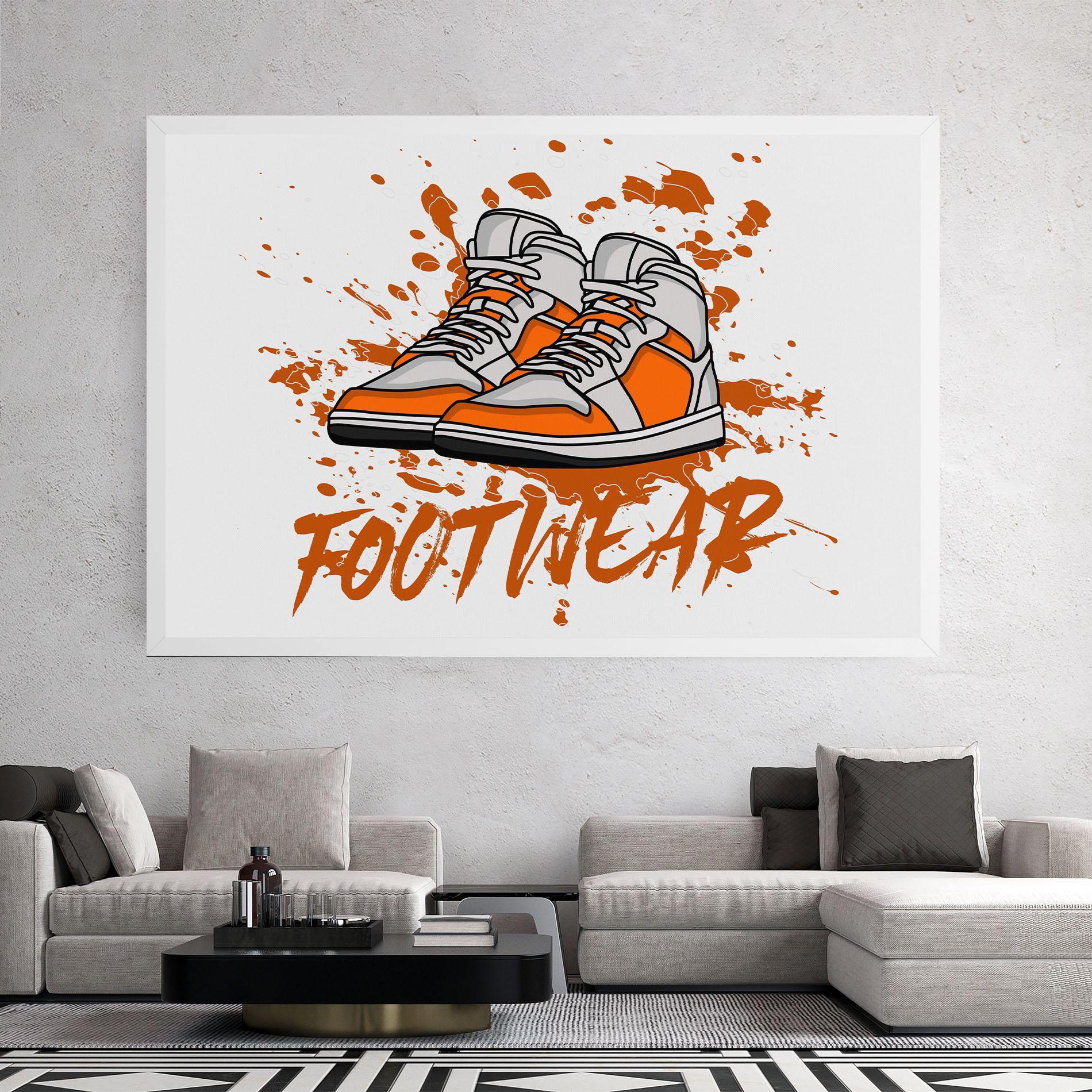 Leinwandbild Orange Footwear mockup 2