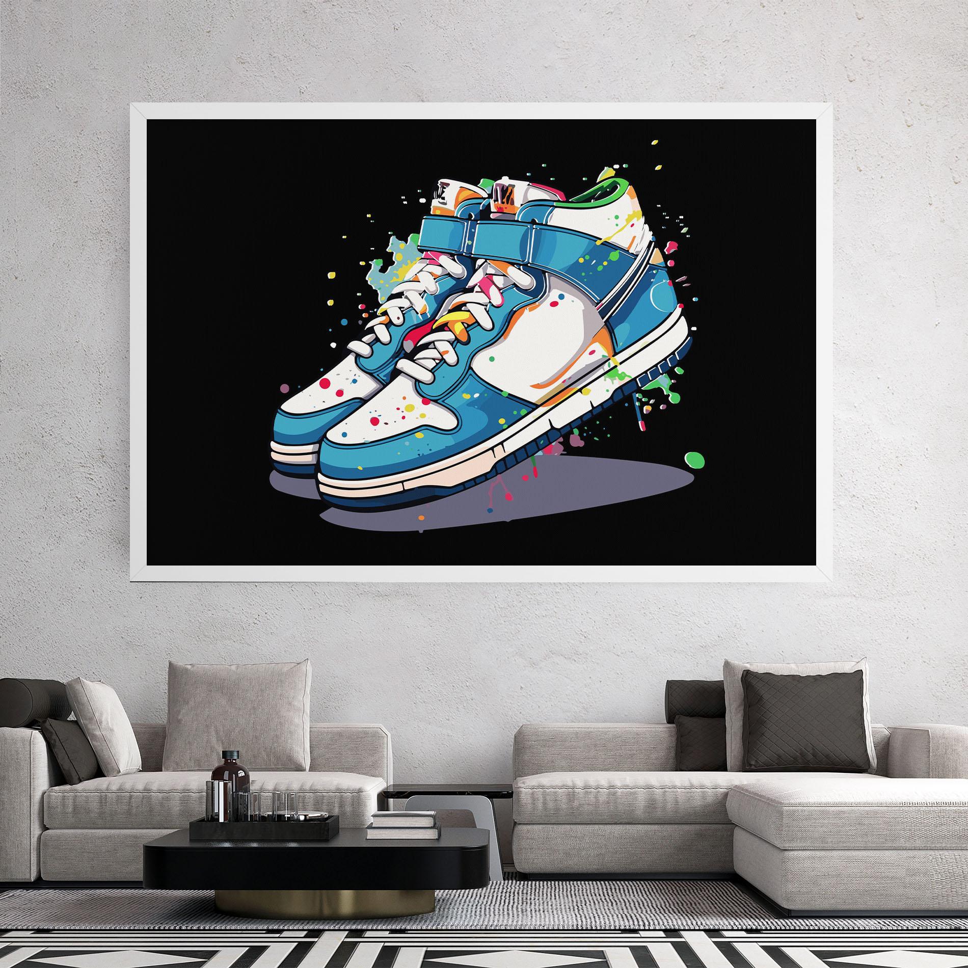 Leinwandbild Shoes Splash Color mockup 2