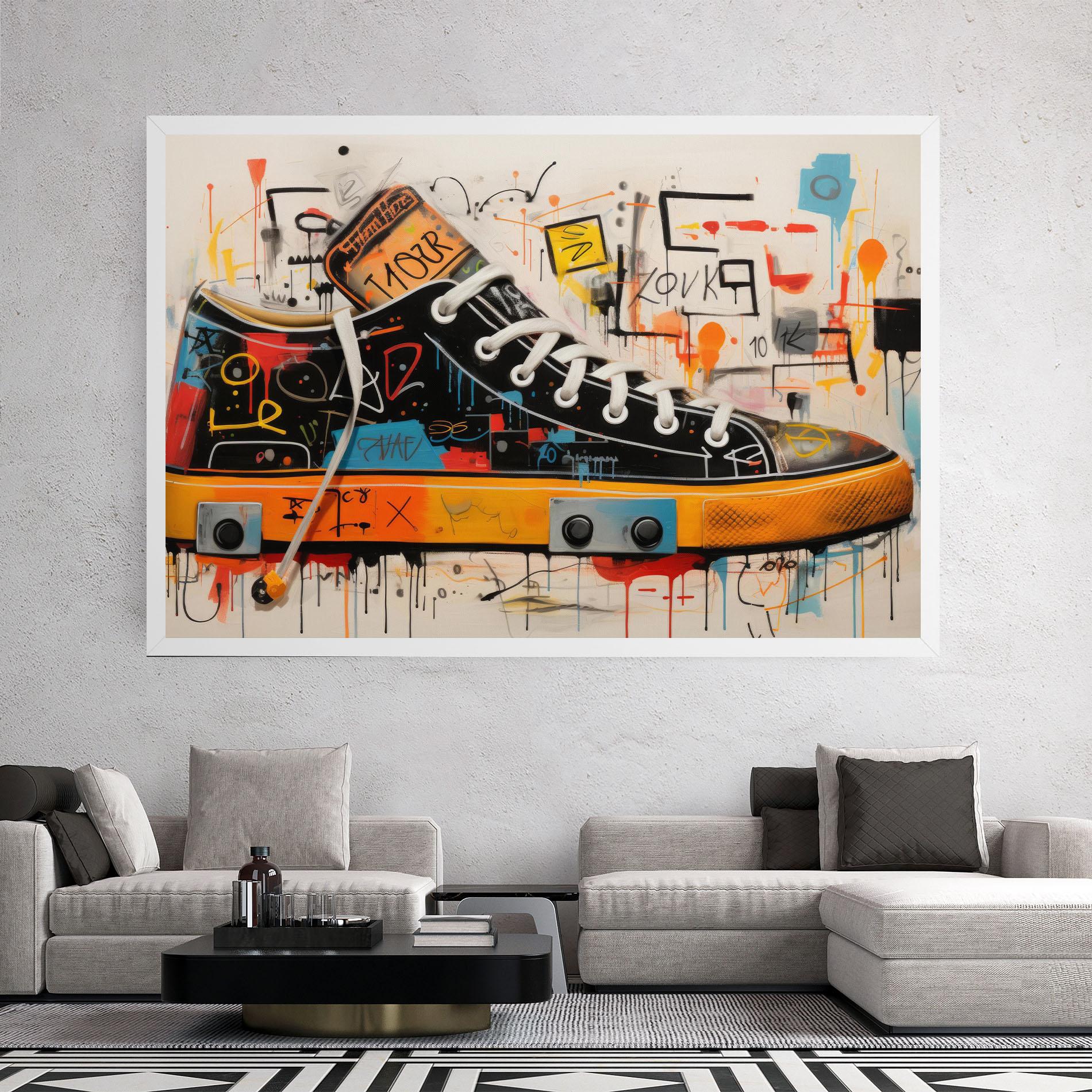 Leinwandbild Teenager Sneakers mockup 2