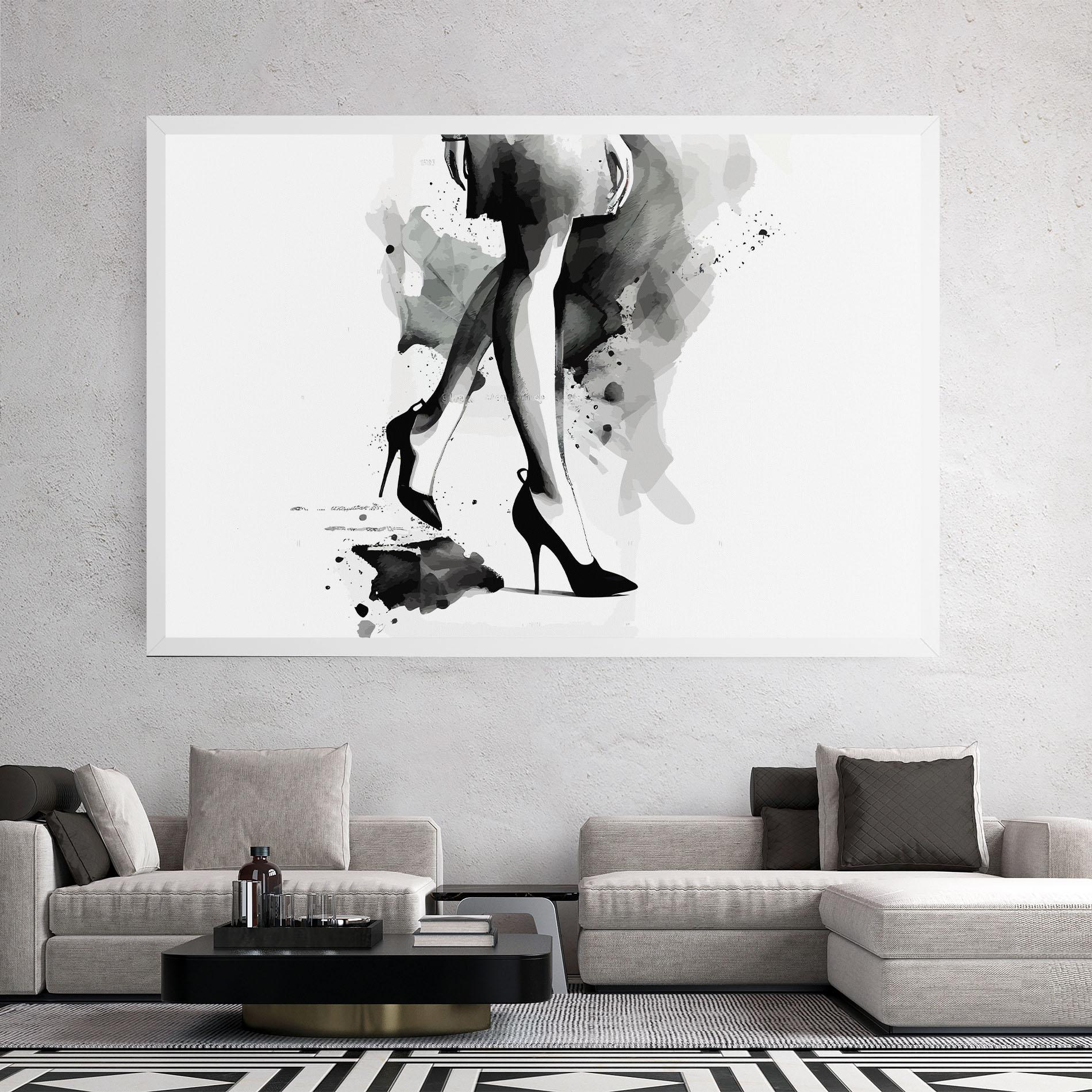 Leinwandbild Watercolor Shoes mockup 2