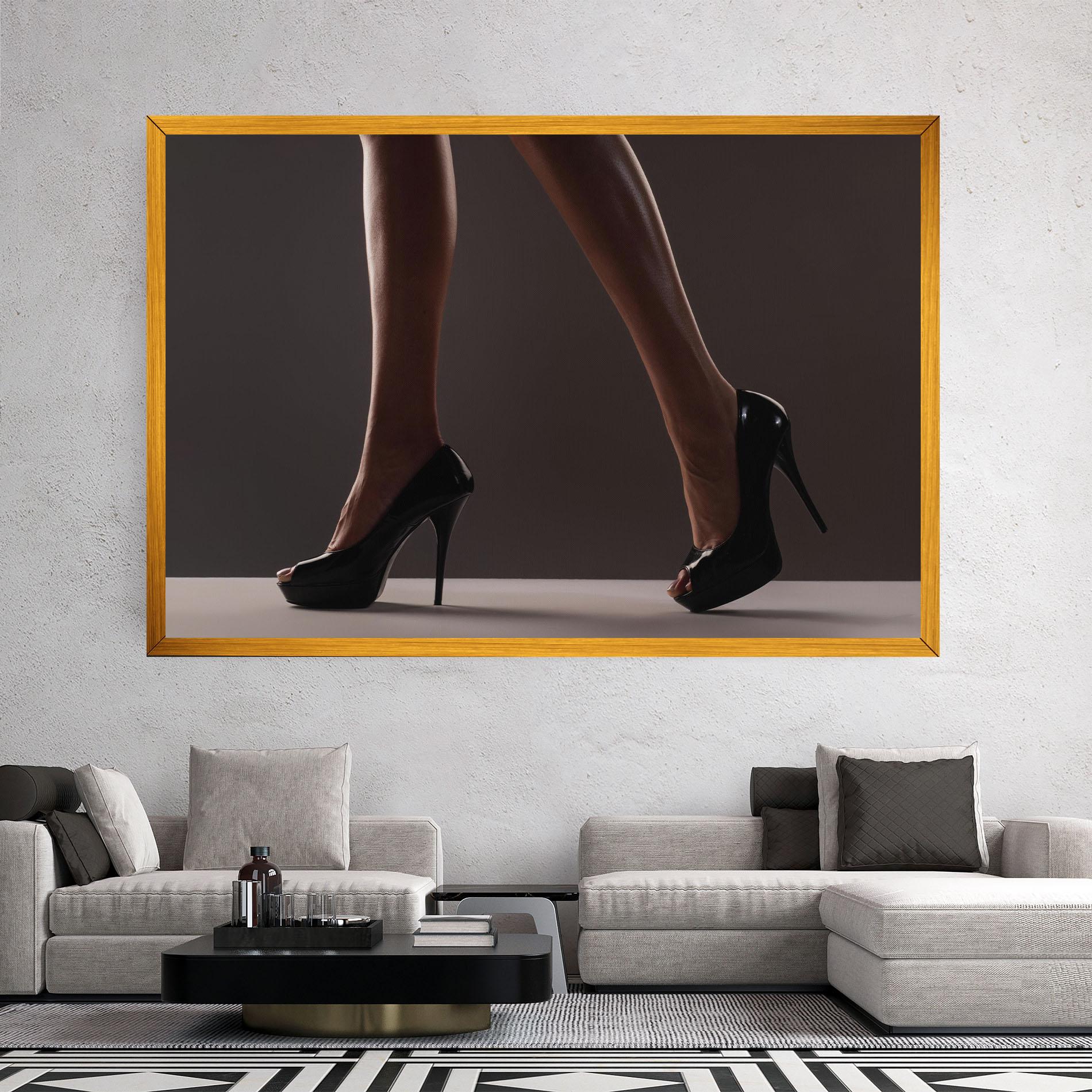 Leinwandbild Black High Heels mockup 2