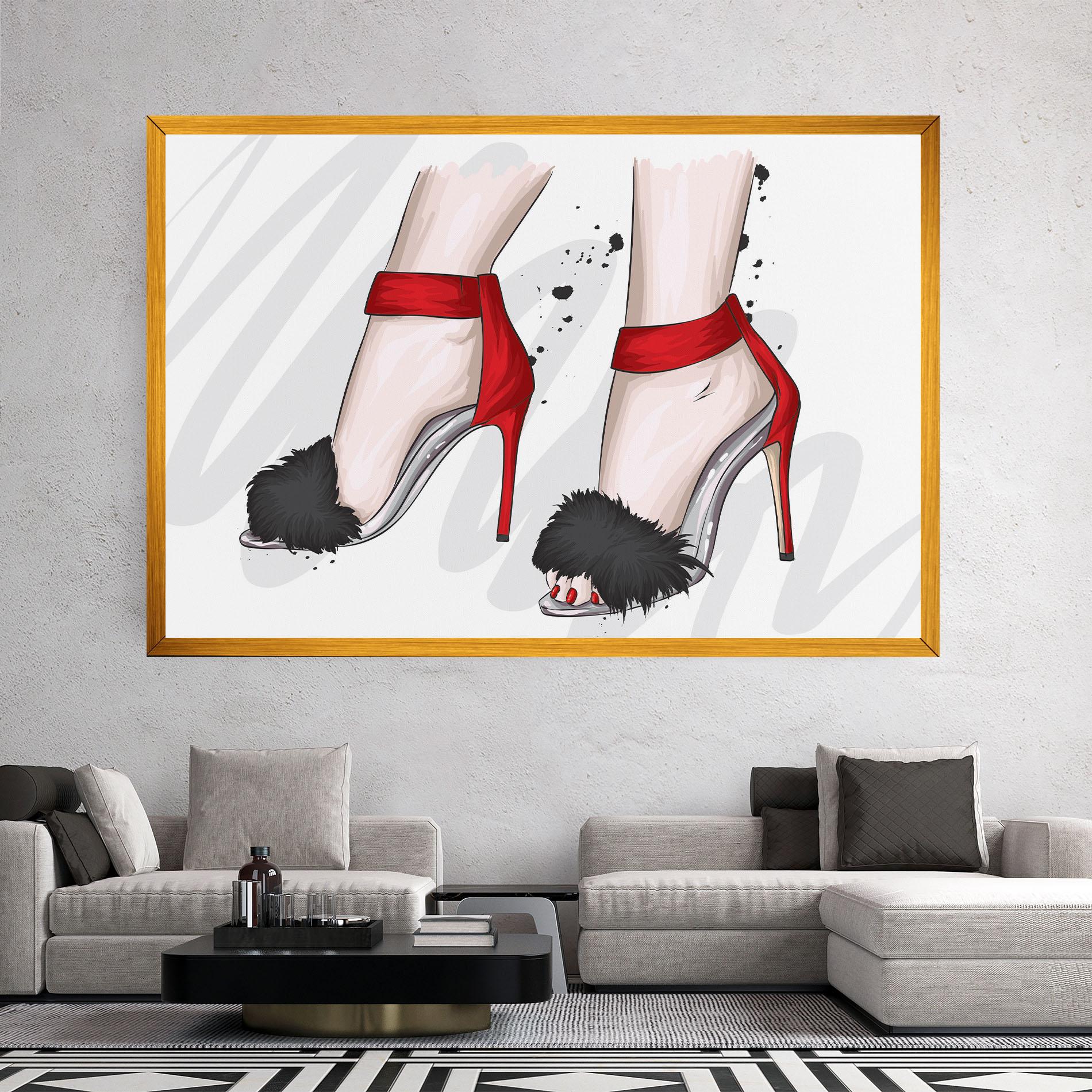 Leinwandbild Black Red Heels mockup 2