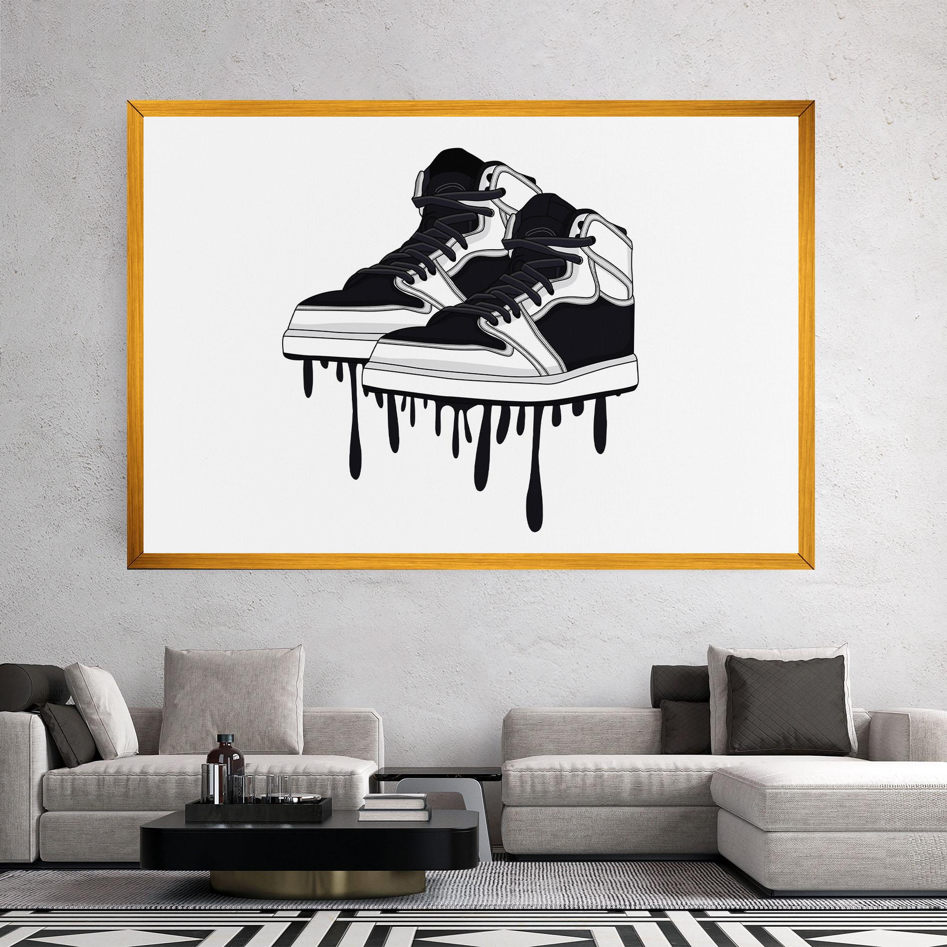 Leinwandbild Black White Shoes mockup 2