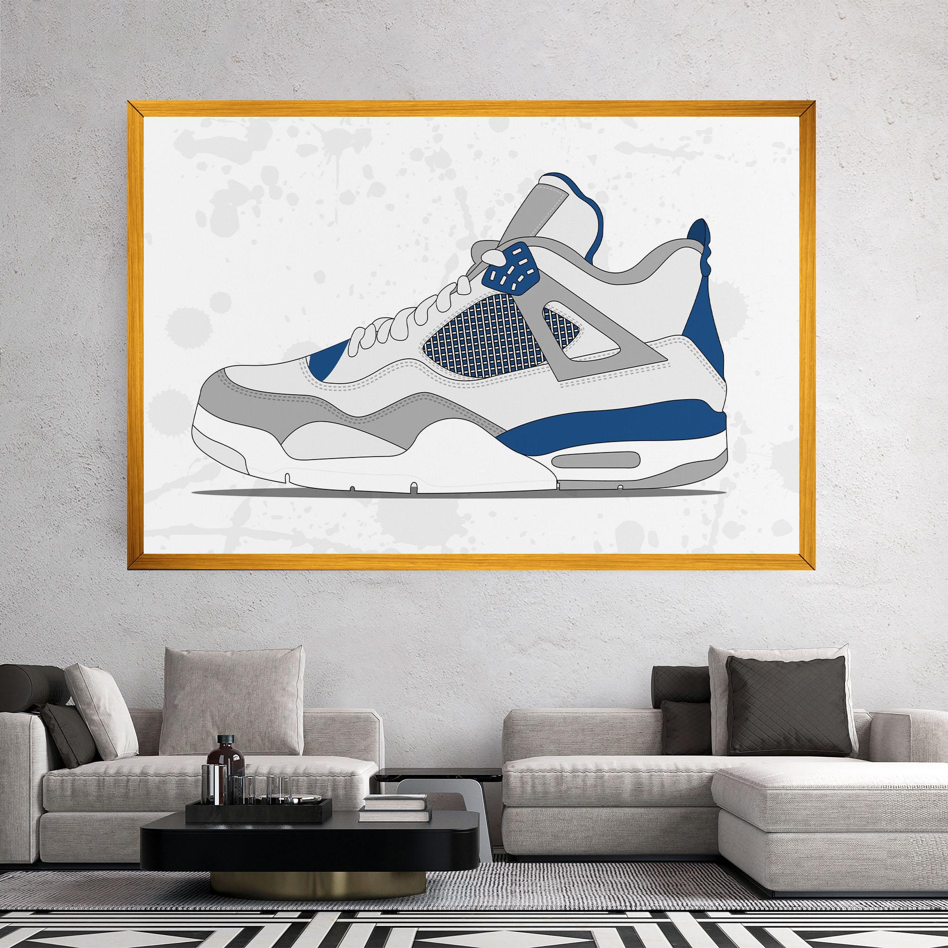 Leinwandbild Blue Grey Sneakers mockup 2