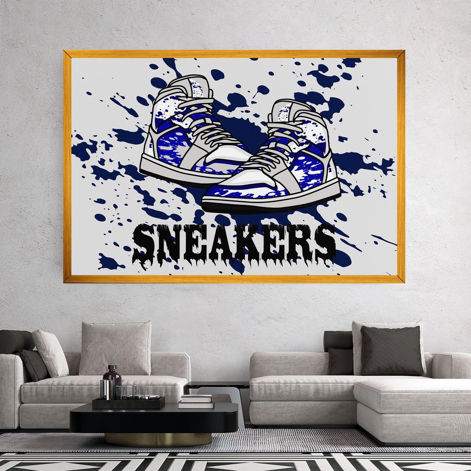 Leinwandbild Dark Blue Sneakers mockup 2