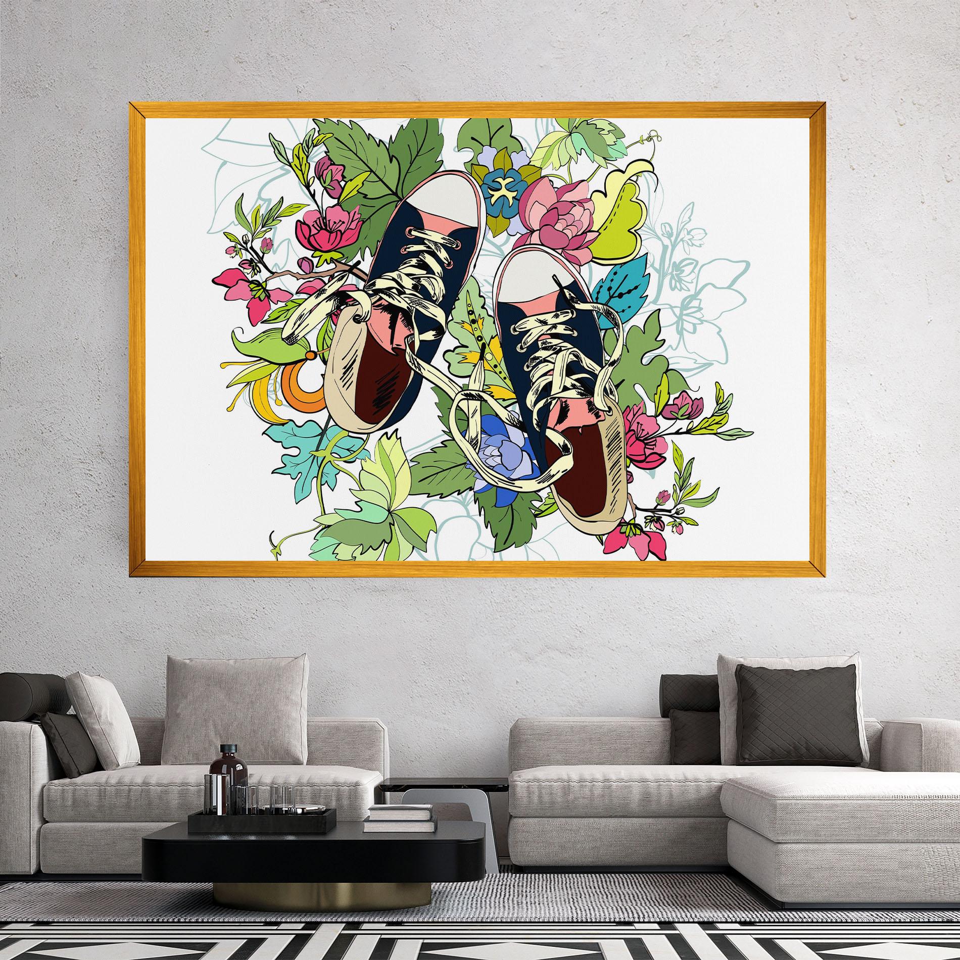 Leinwandbild Flower Shoes mockup 2