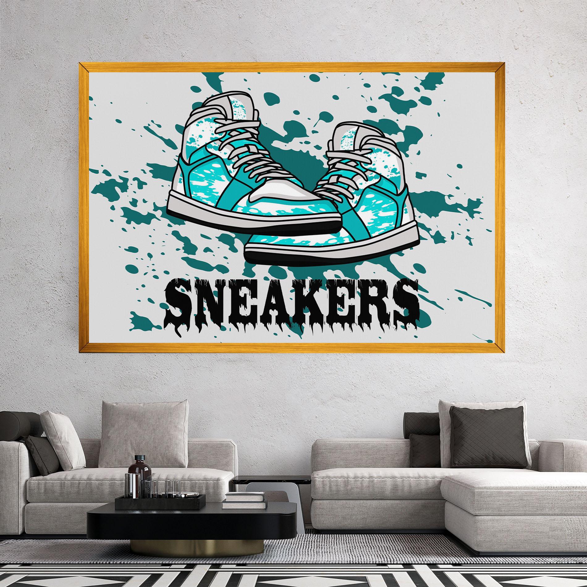 Leinwandbild Light Blue Sneakers mockup 2