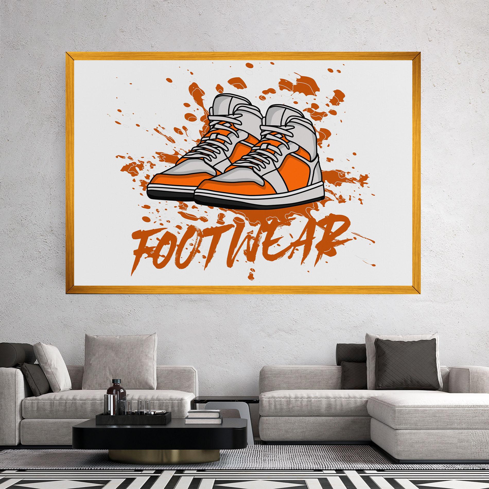 Leinwandbild Orange Footwear mockup 2