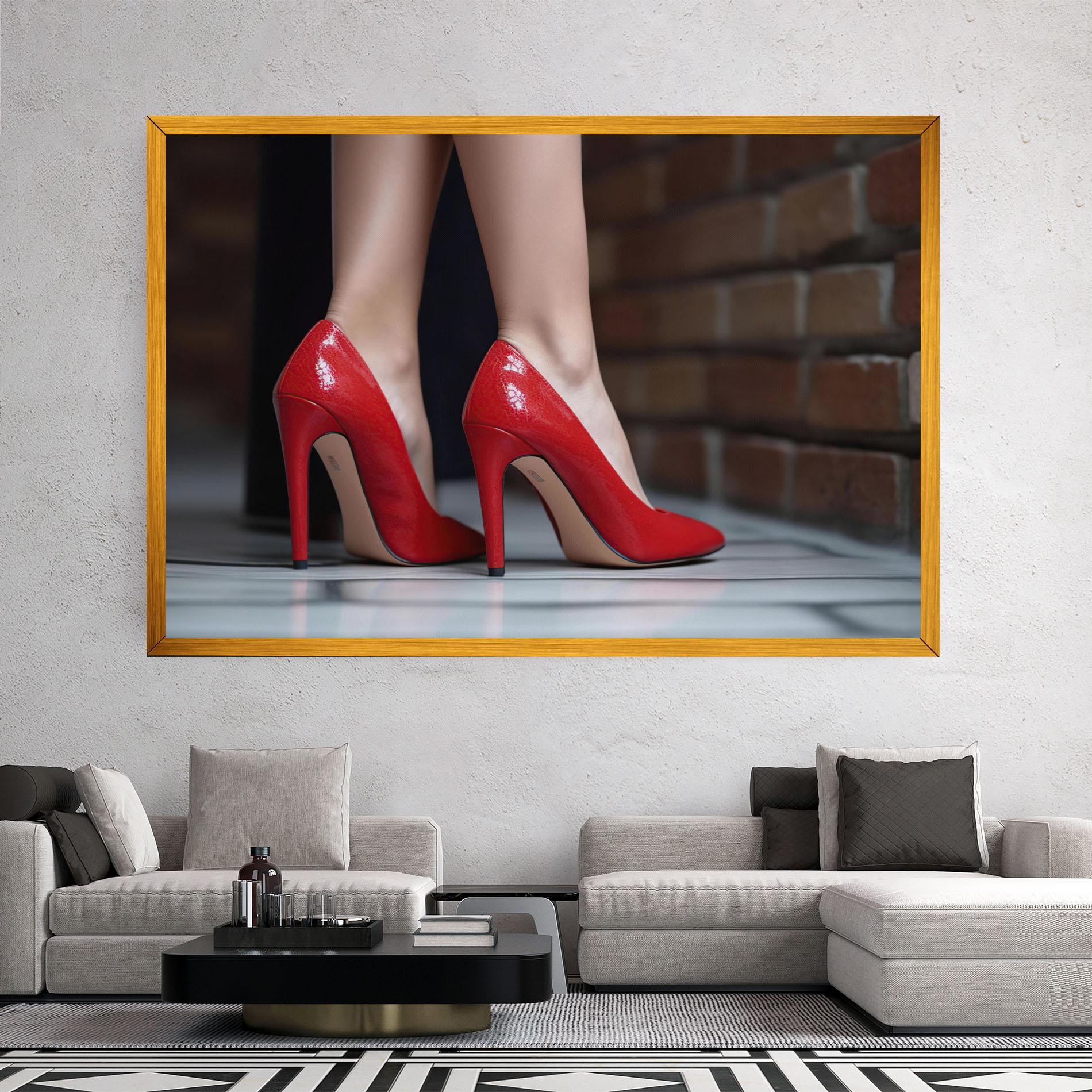 Leinwandbild Sexy Red Heels mockup 2