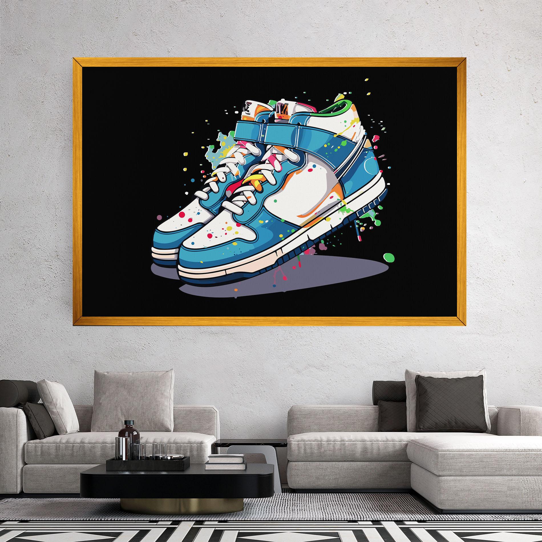 Leinwandbild Shoes Splash Color mockup 2
