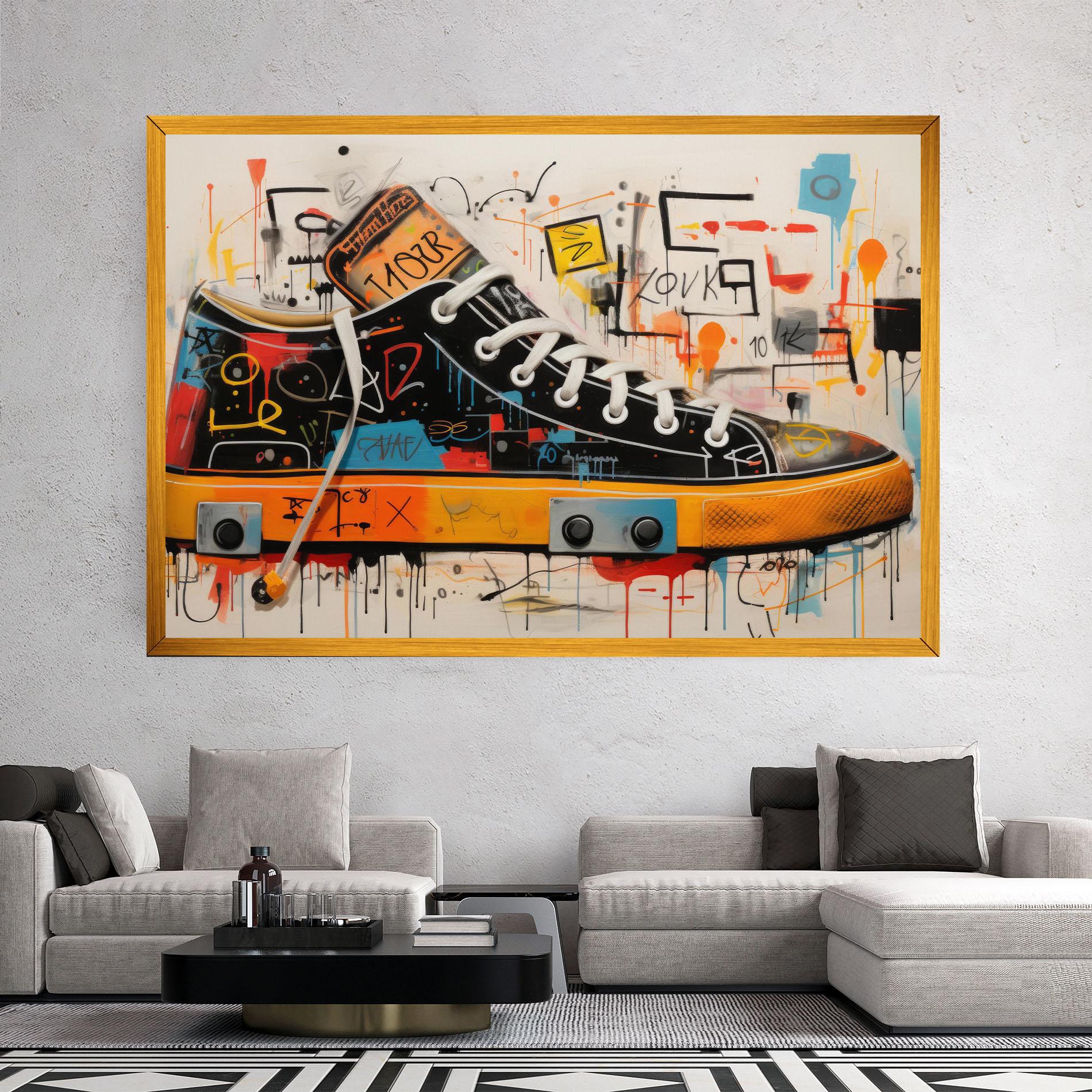 Leinwandbild Teenager Sneakers mockup 2