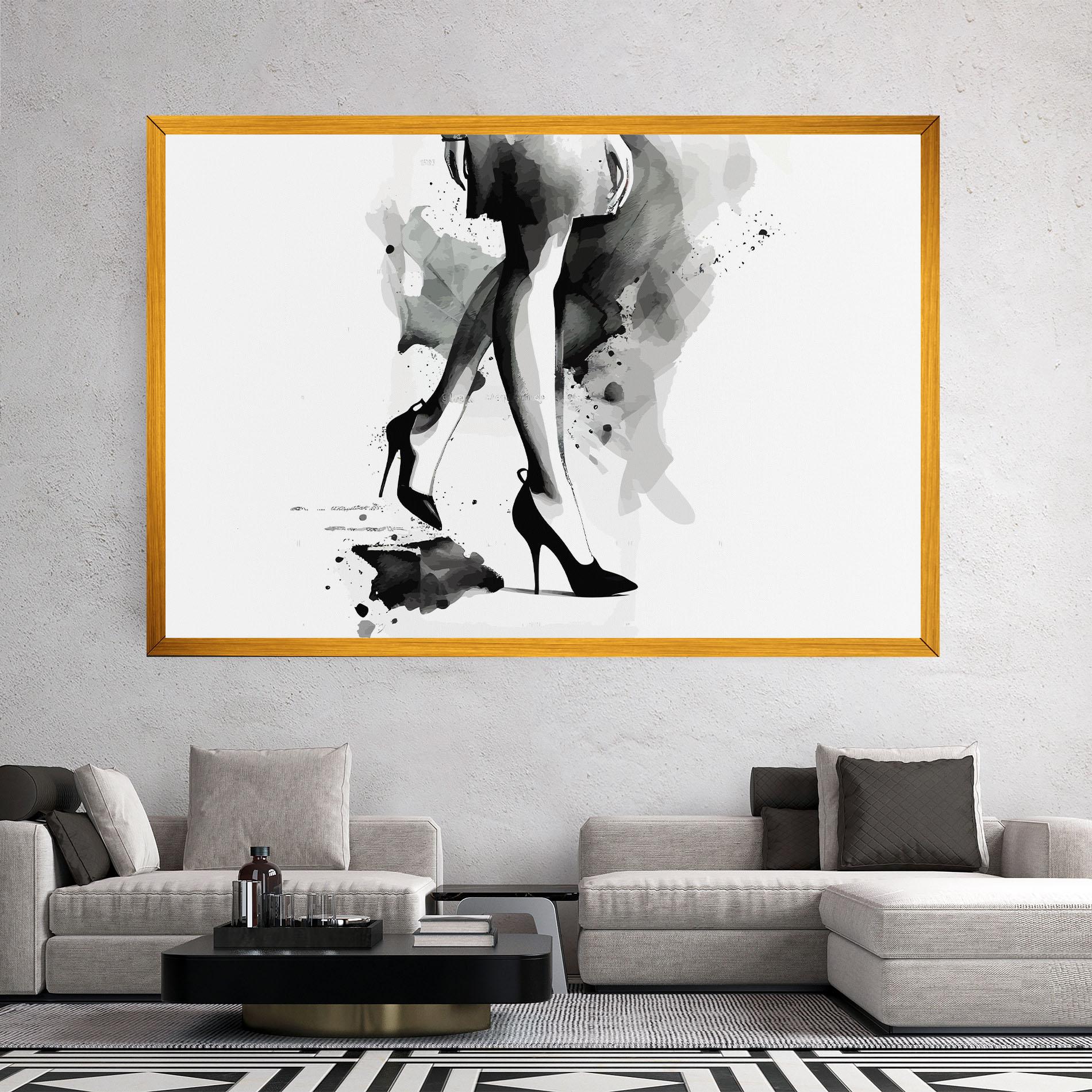 Leinwandbild Watercolor Shoes mockup 2