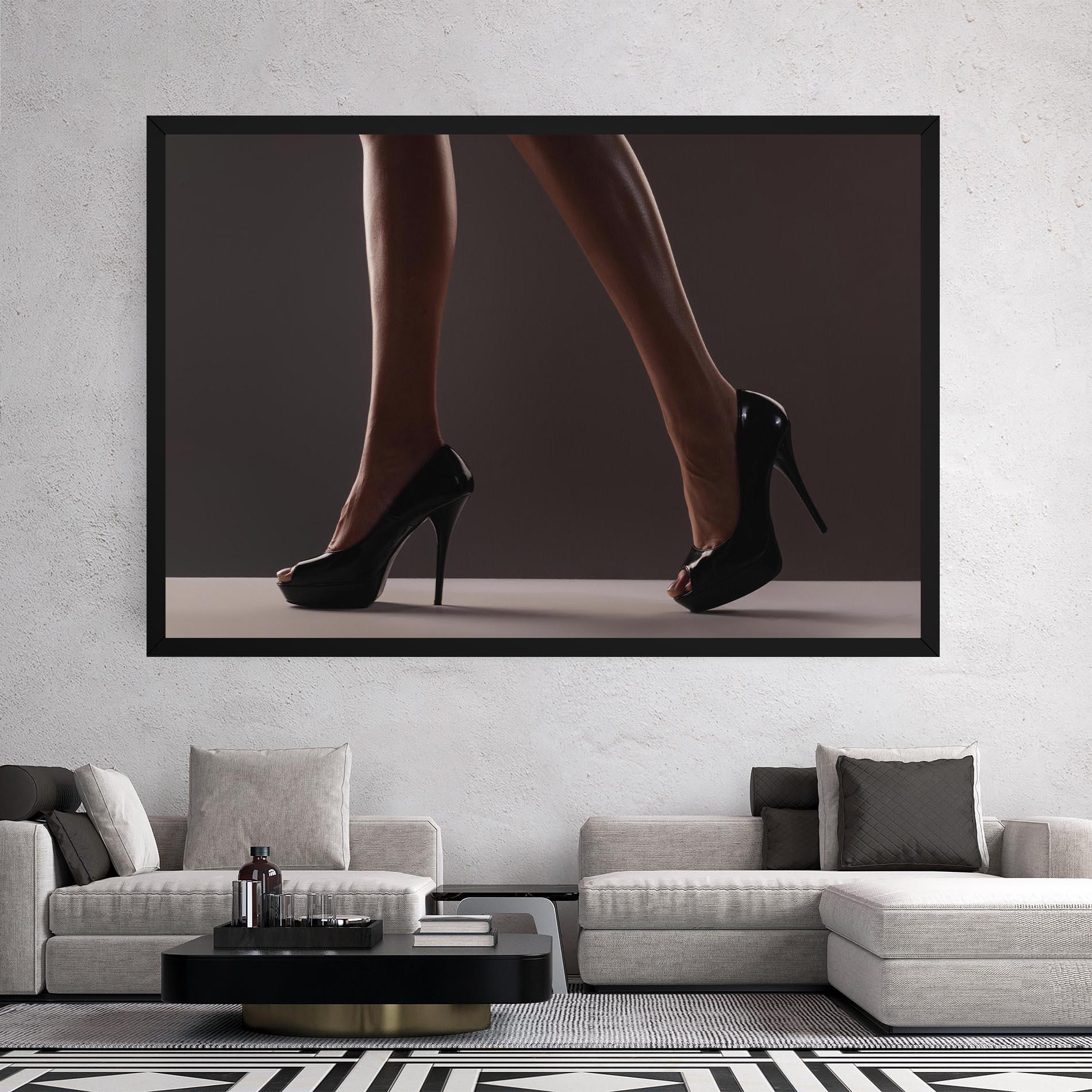 Leinwandbild Black High Heels mockup 2