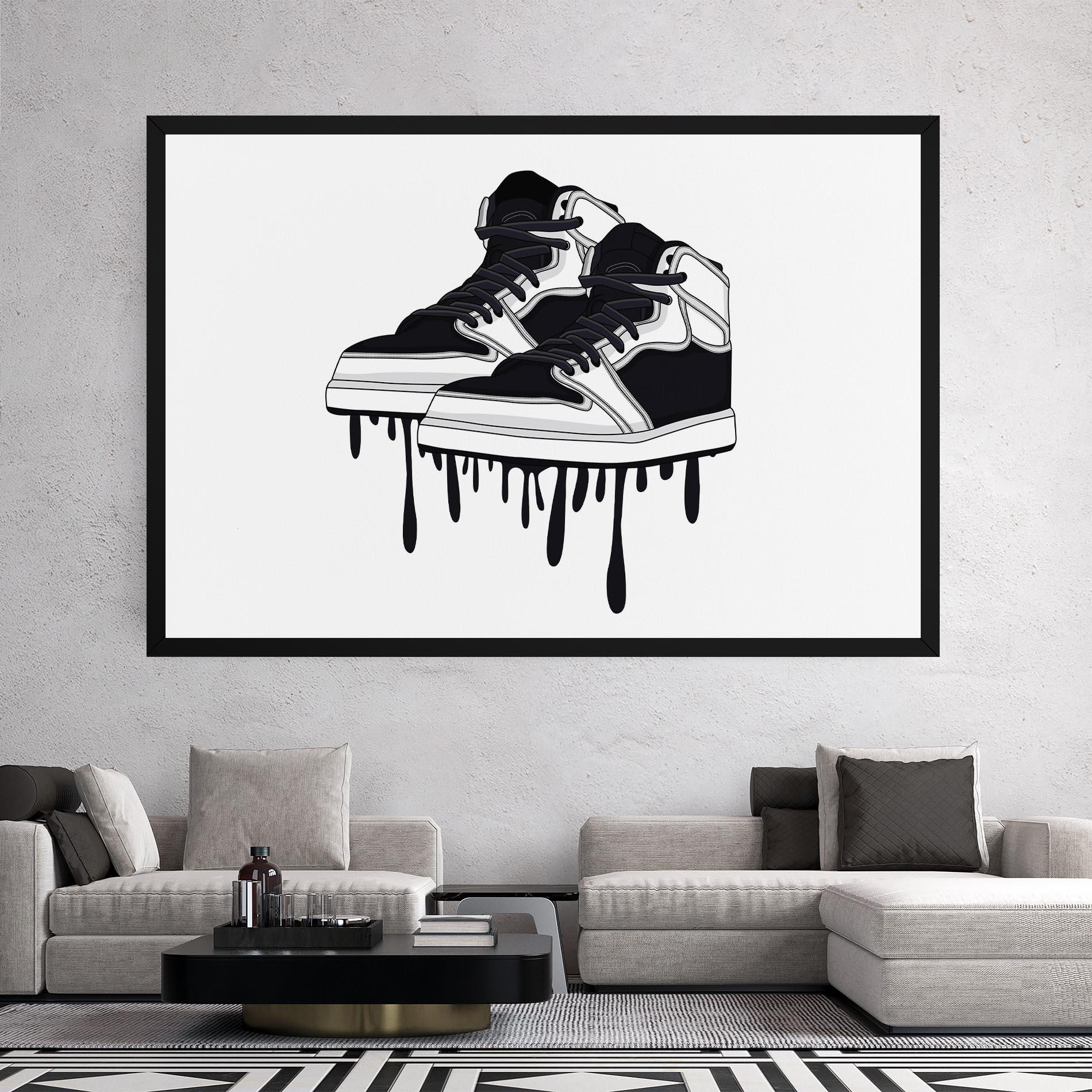 Leinwandbild Black White Shoes mockup 2