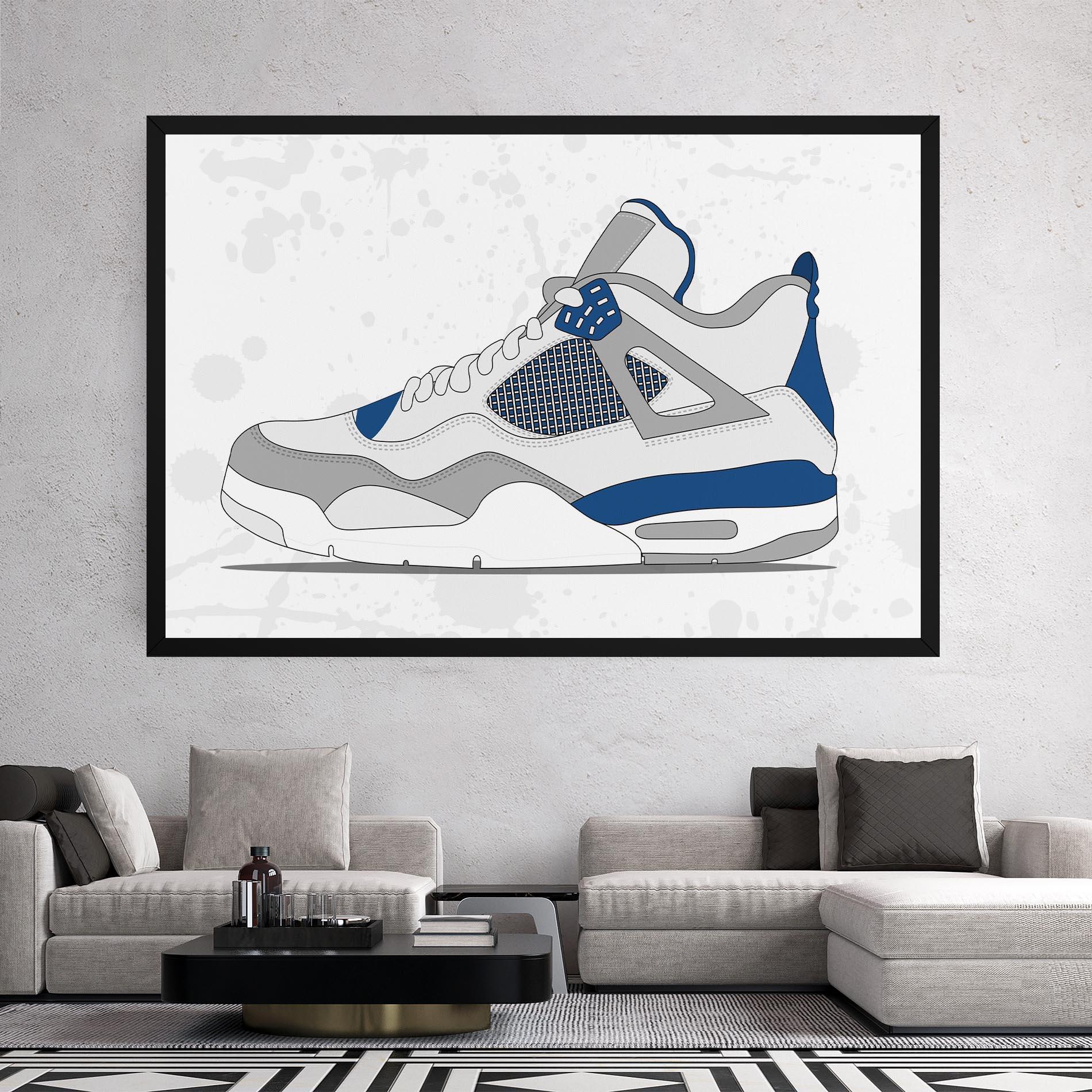Leinwandbild Blue Grey Sneakers mockup 2