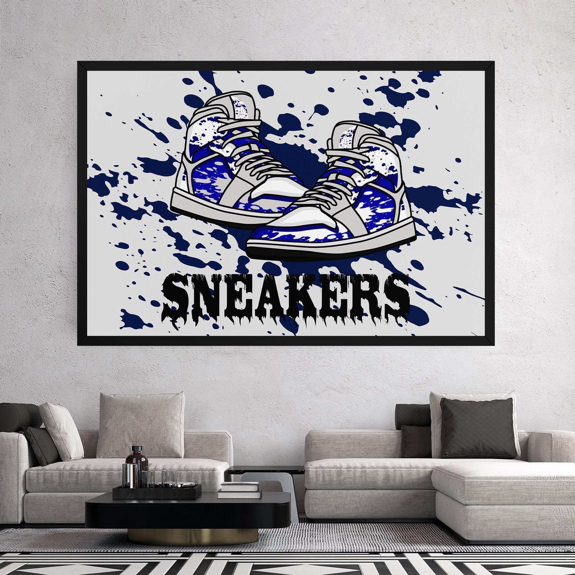 Leinwandbild Dark Blue Sneakers mockup 2