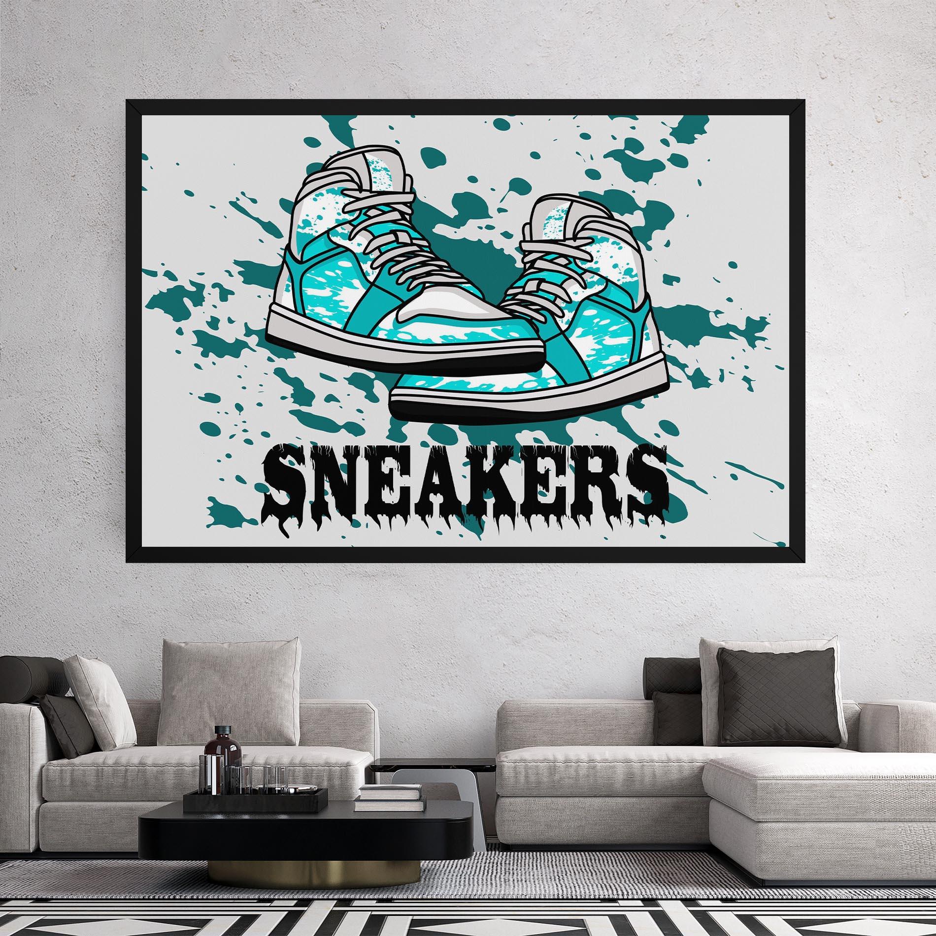 Leinwandbild Light Blue Sneakers mockup 2