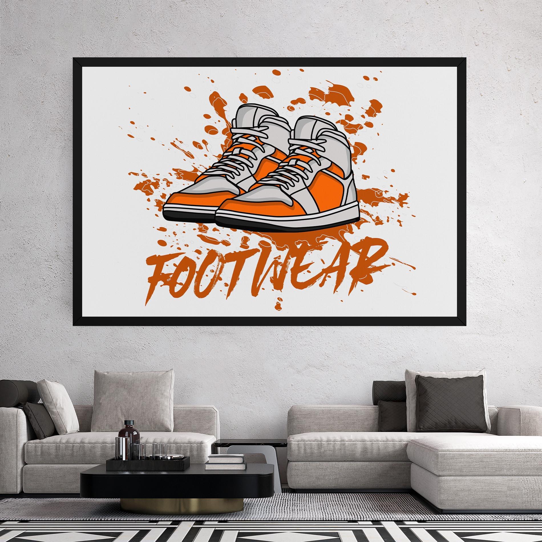 Leinwandbild Orange Footwear mockup 2