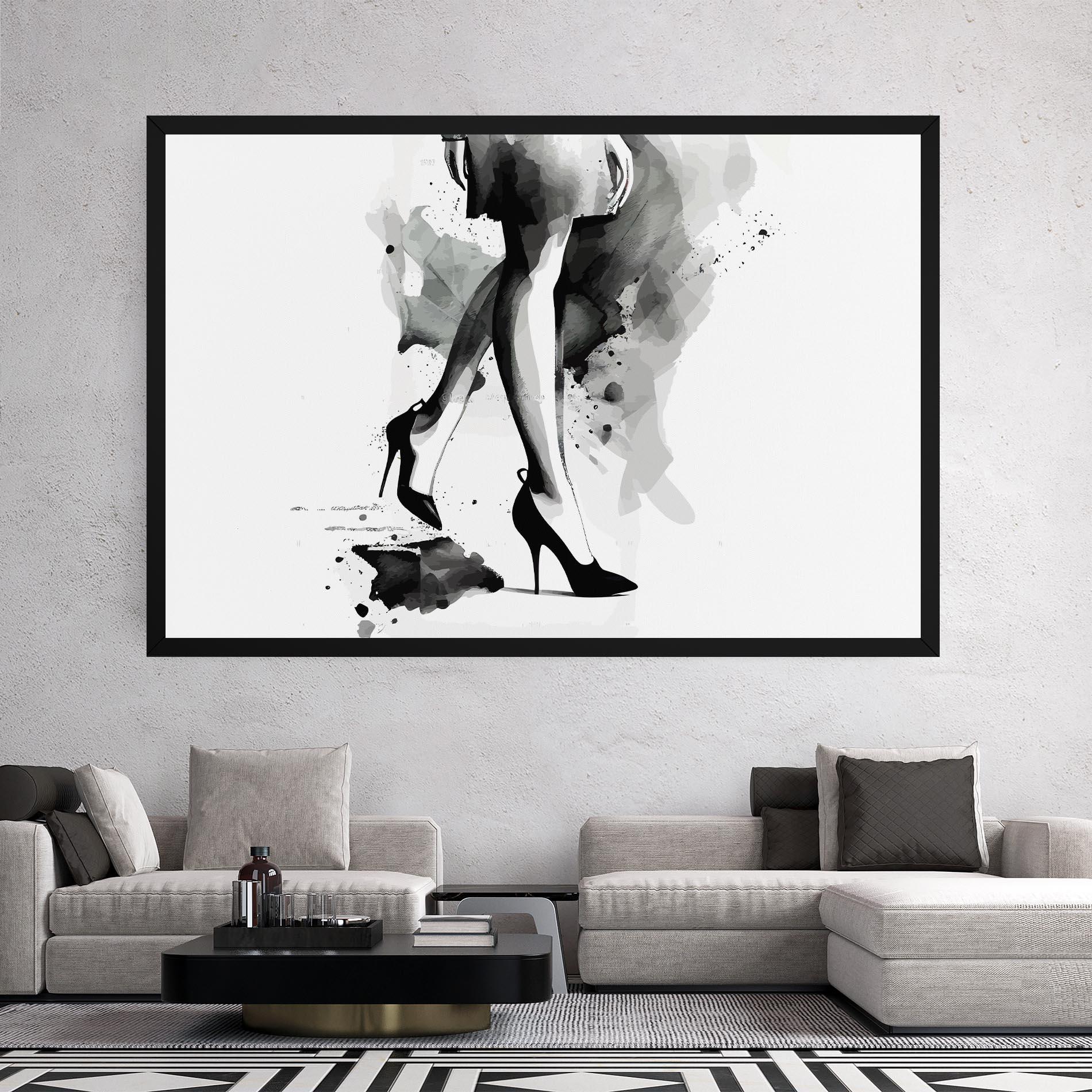 Leinwandbild Watercolor Shoes mockup 2