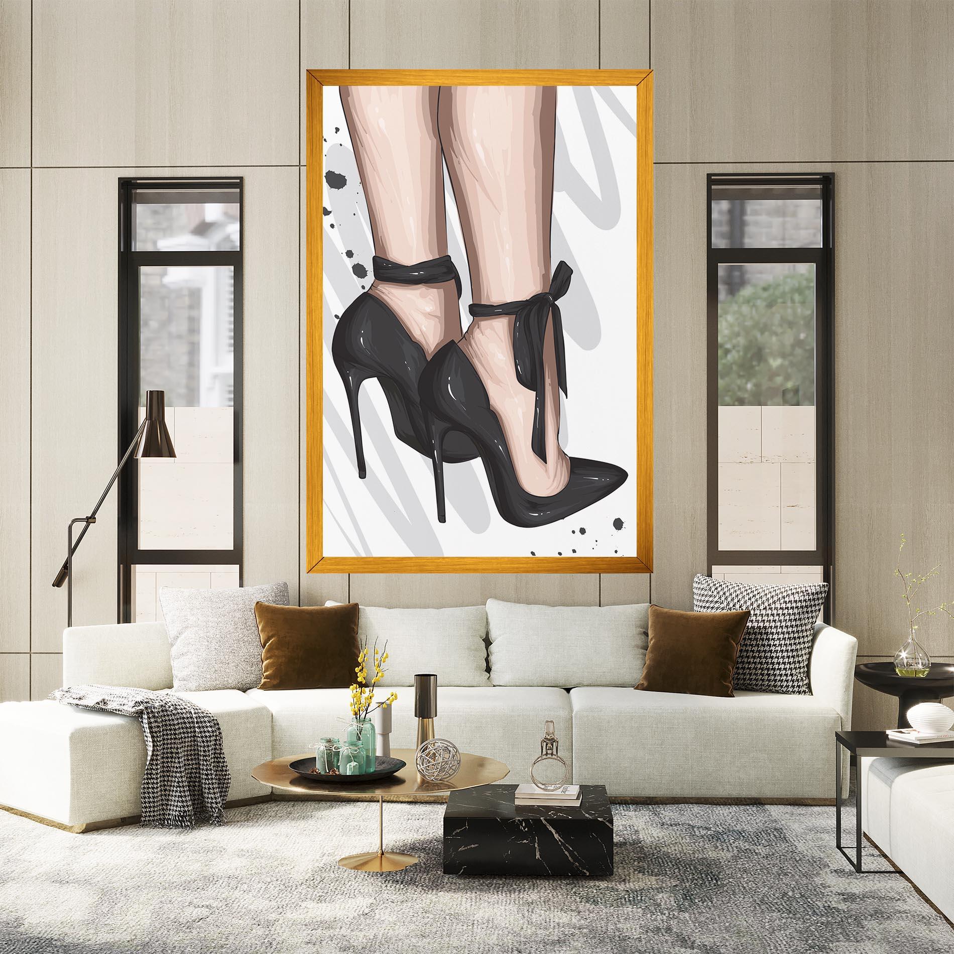 Leinwandbild Black Woman Shoes mockup 2