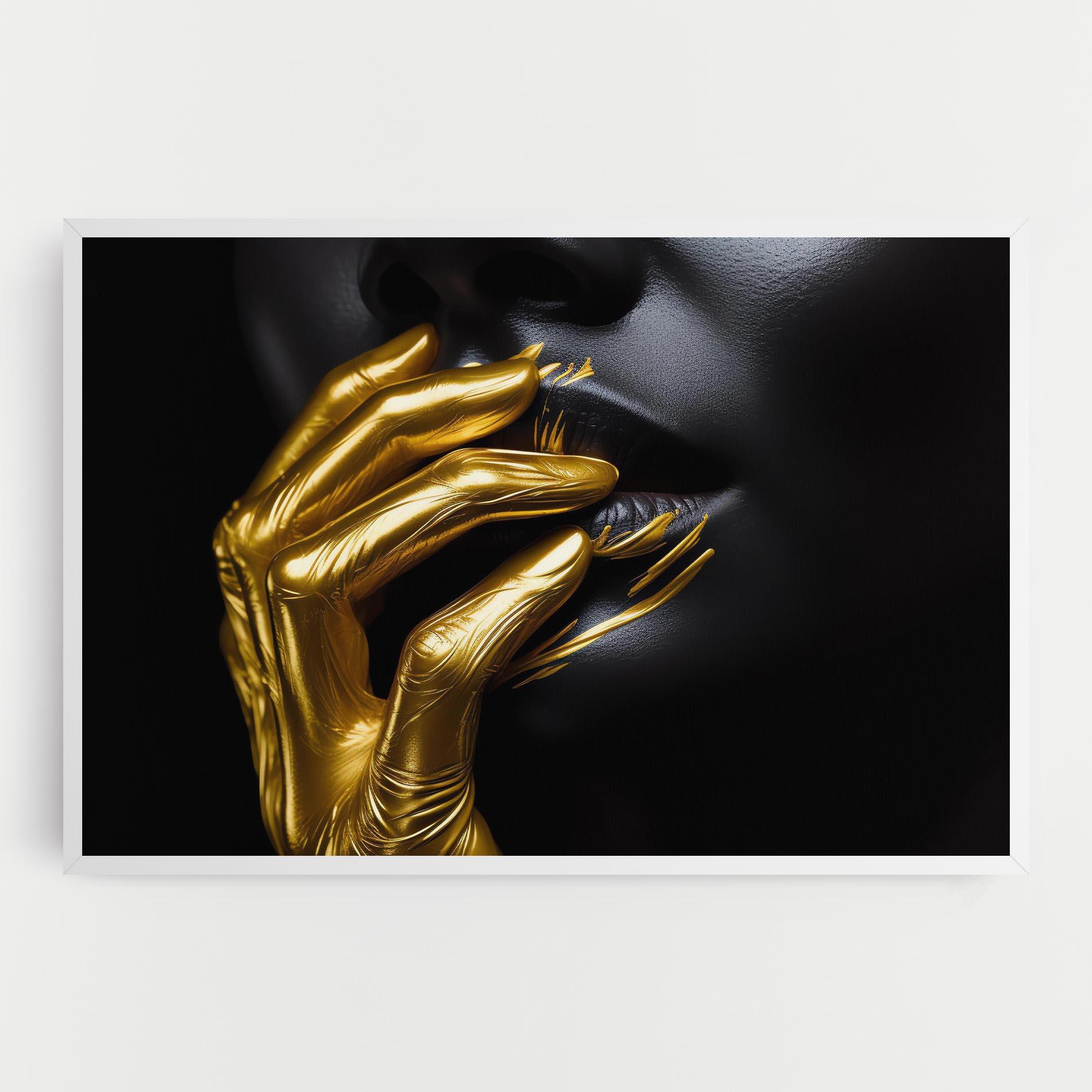 Leinwandbild Gold Small Hand mockup 0
