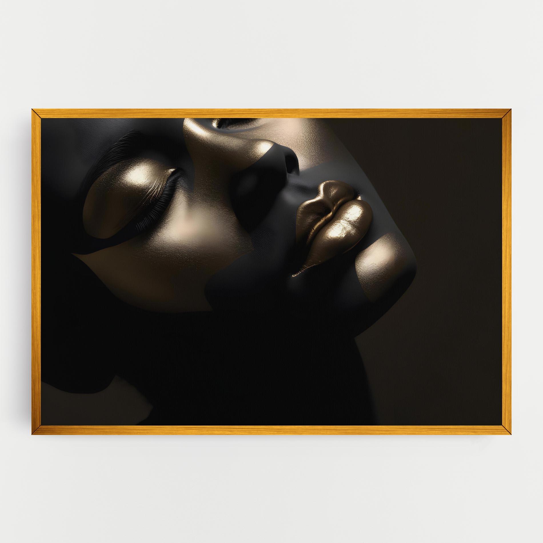Leinwandbild Dark Gold Face mockup 0