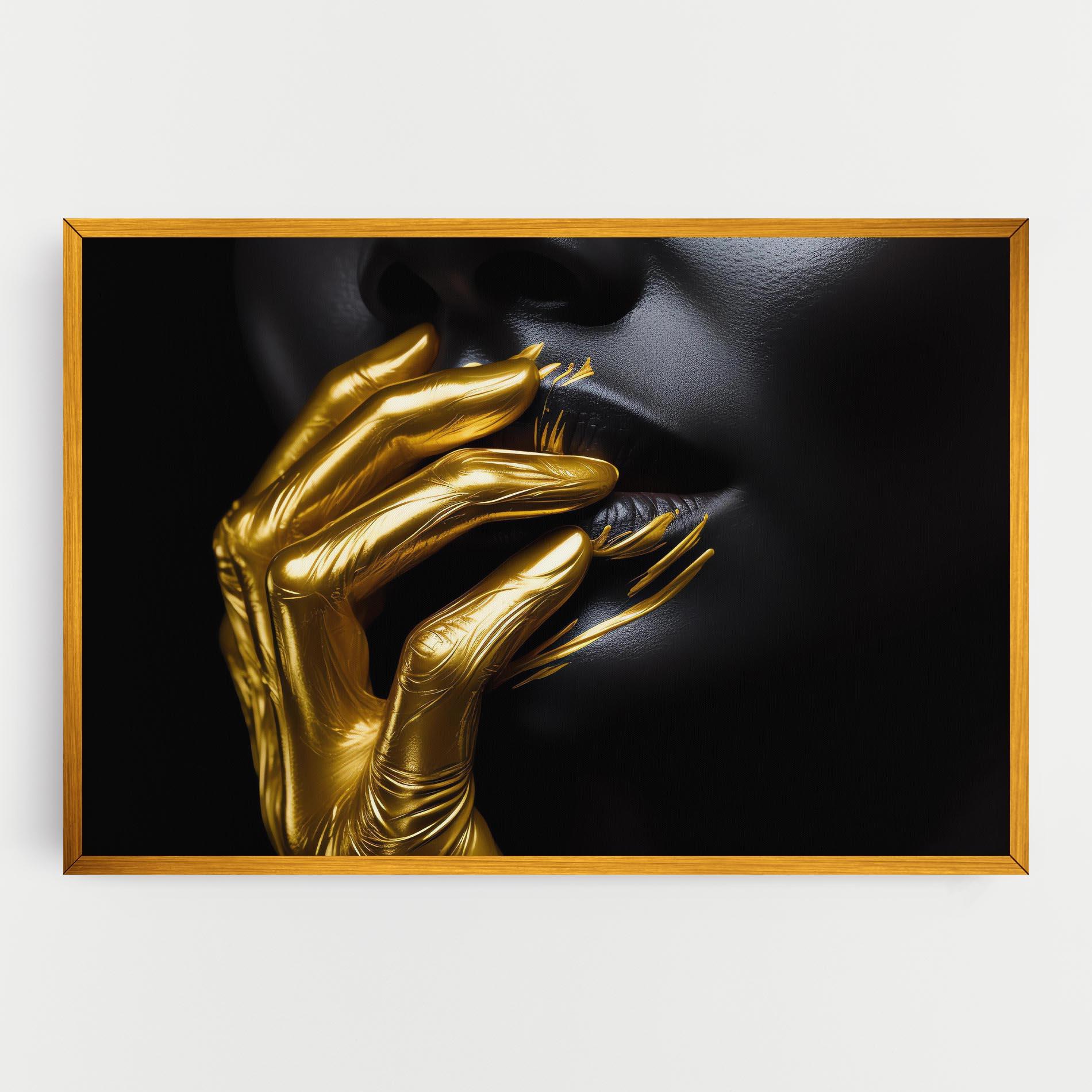 Leinwandbild Gold Small Hand mockup 0