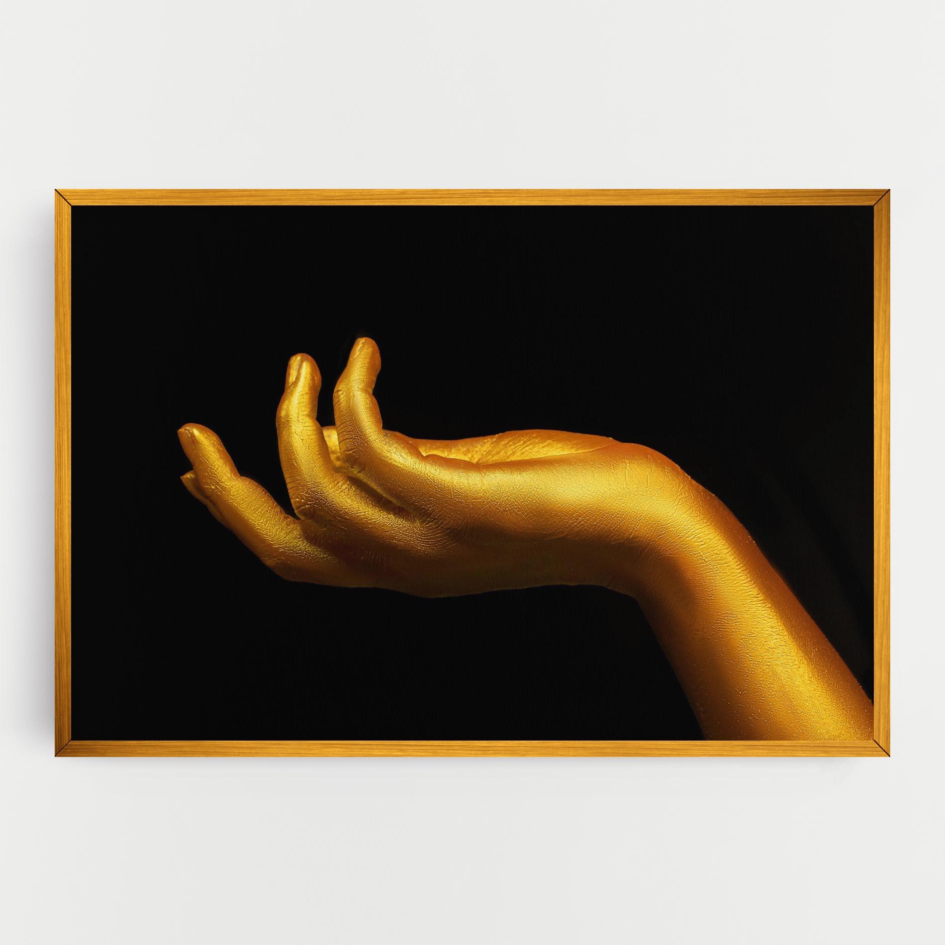 Leinwandbild Strong Gold Hand mockup 0