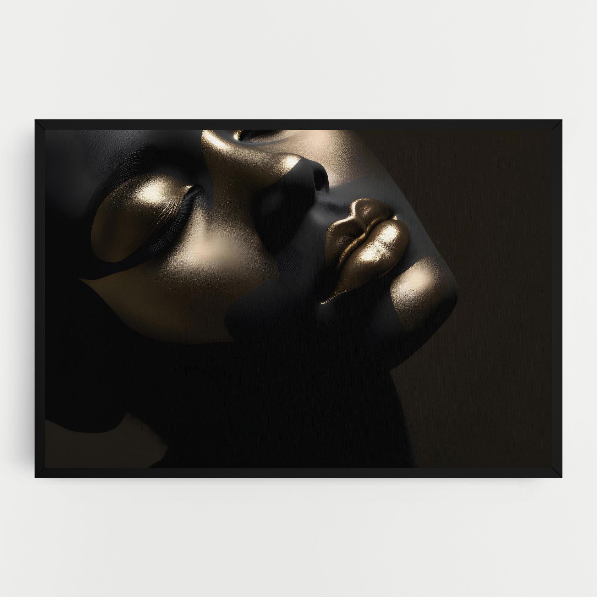 Leinwandbild Dark Gold Face mockup 0
