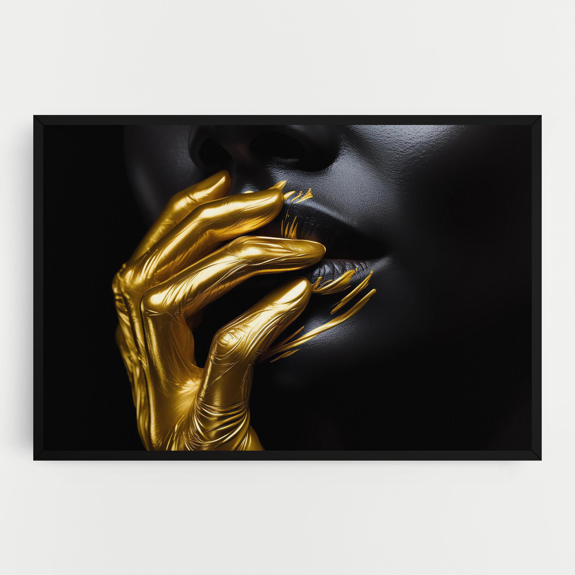 Leinwandbild Gold Small Hand mockup 0