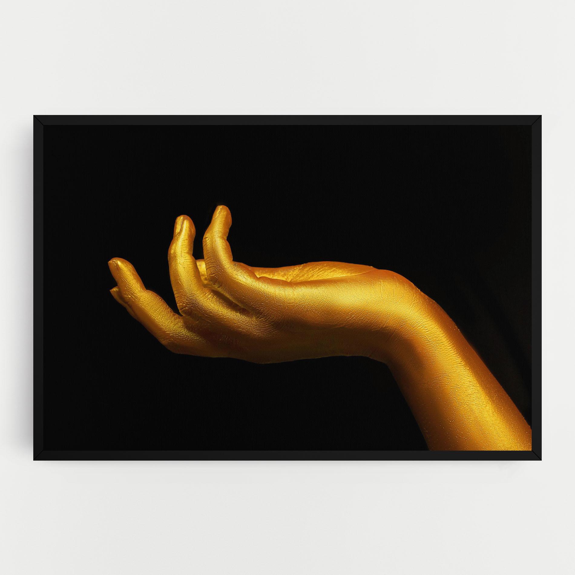 Leinwandbild Strong Gold Hand mockup 0