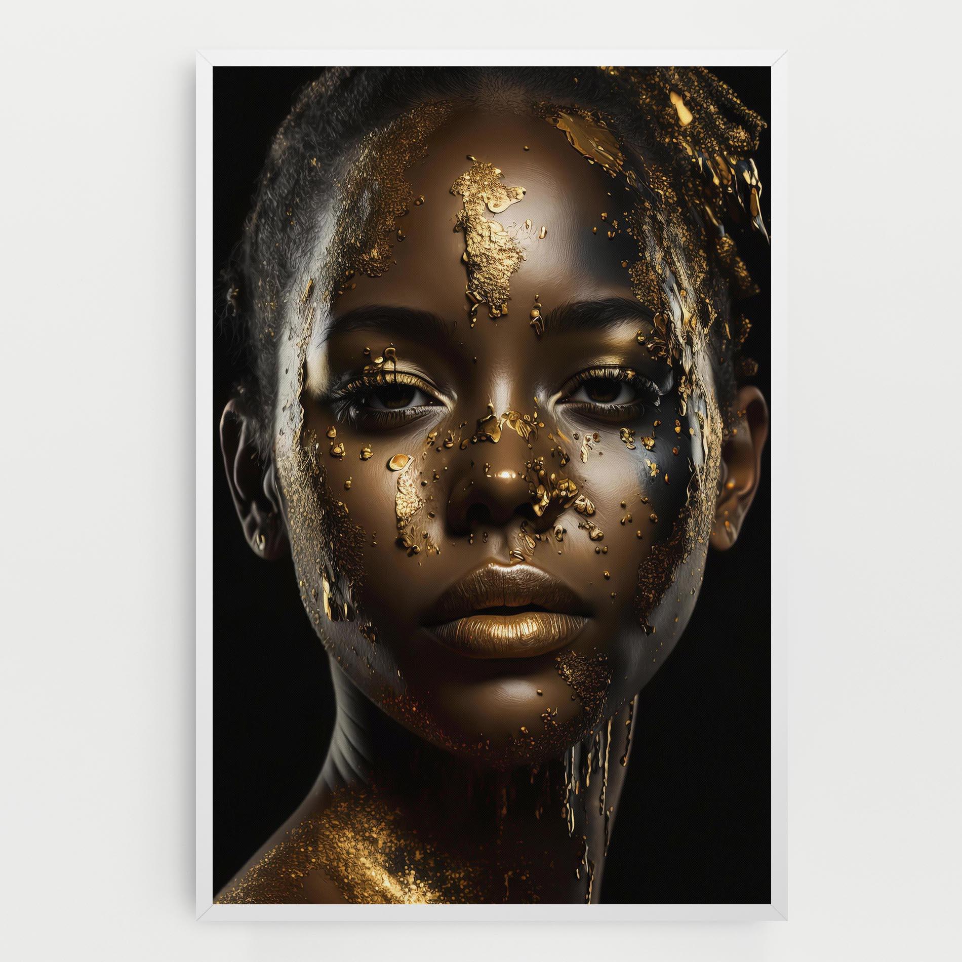Leinwandbild Attractive Gold Woman mockup 0