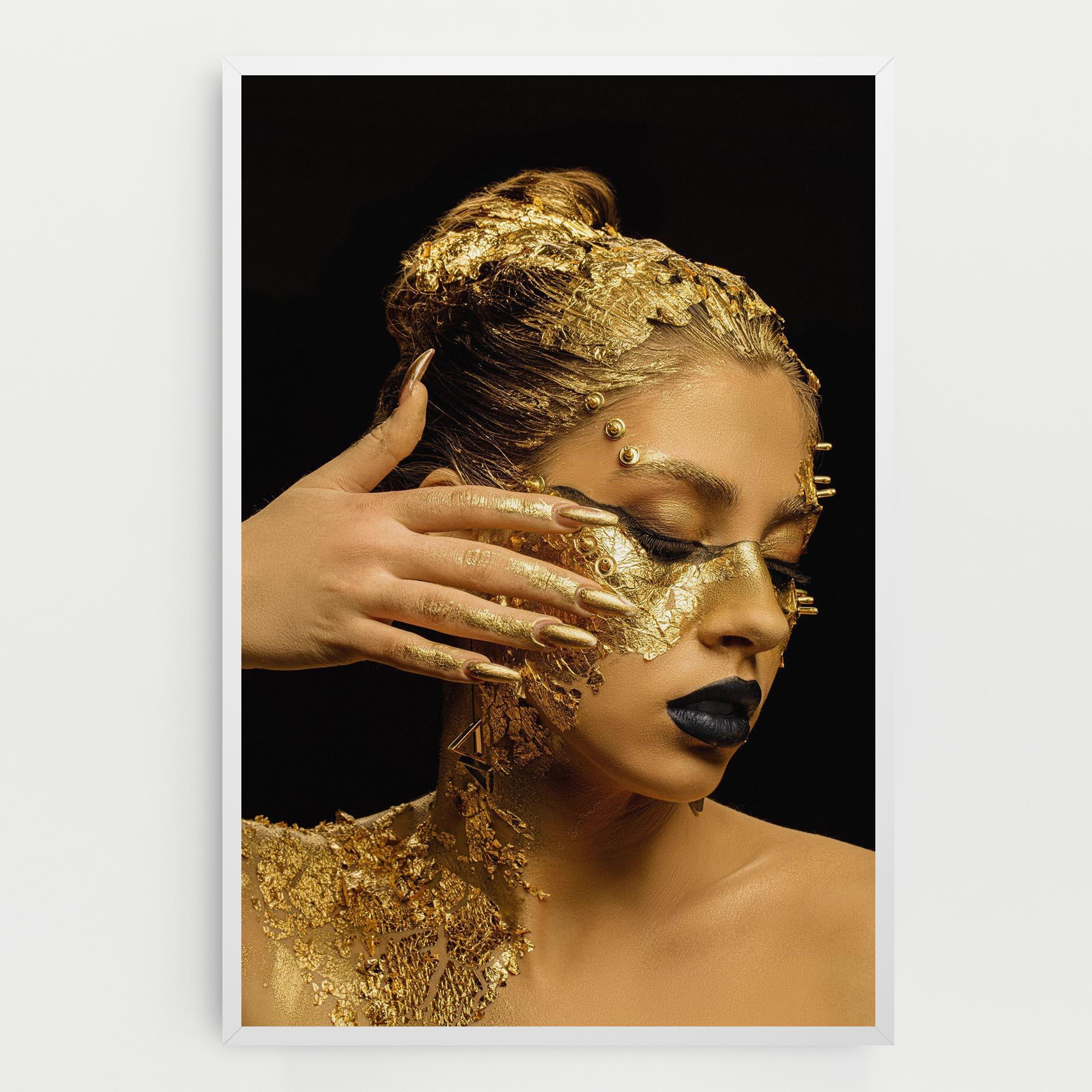 Leinwandbild Festive Golden Makeup mockup 0