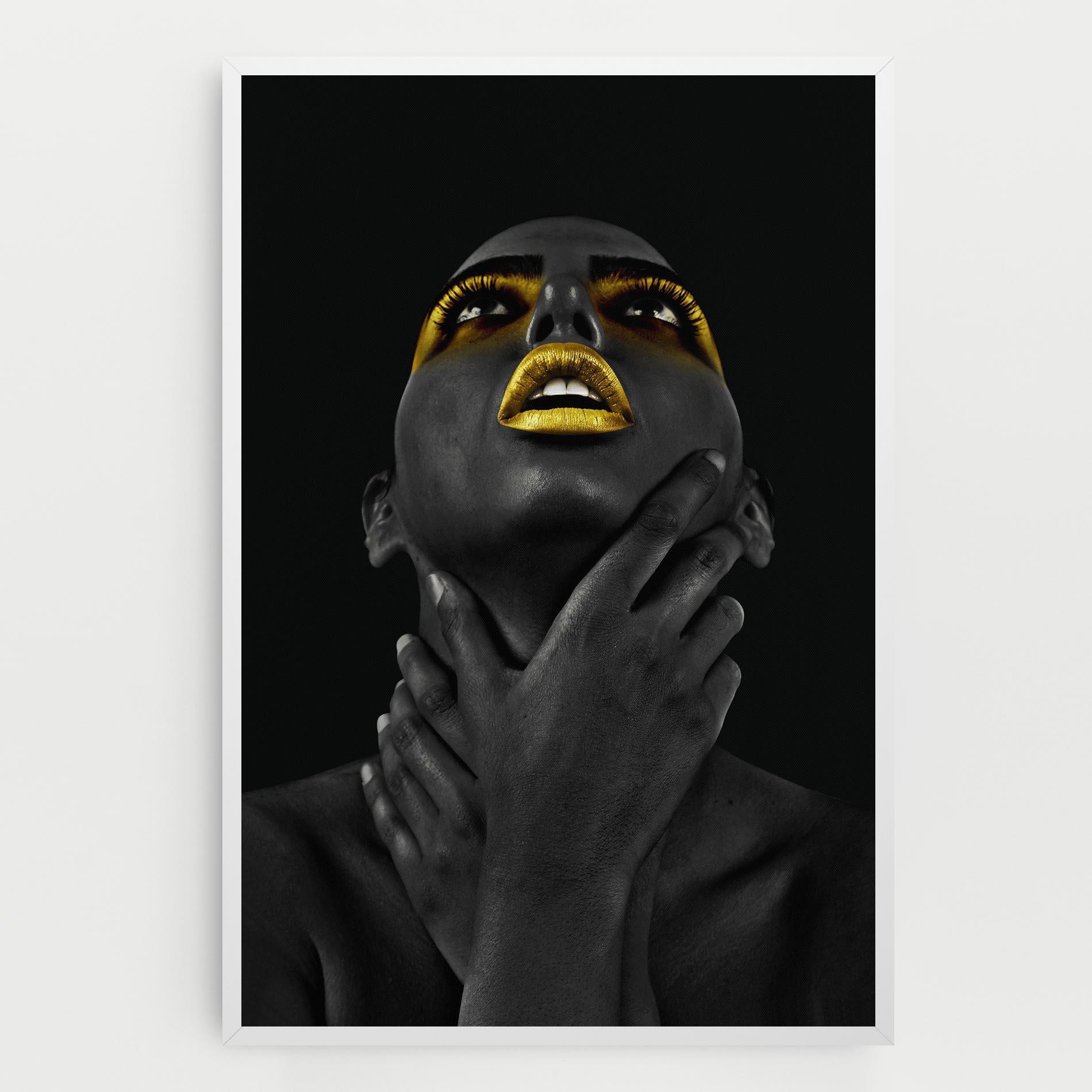 Leinwandbild Golden Lips Women mockup 0