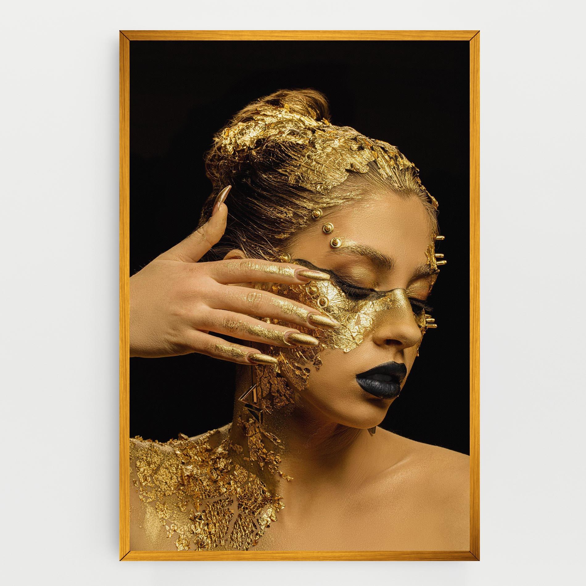 Leinwandbild Festive Golden Makeup mockup 0