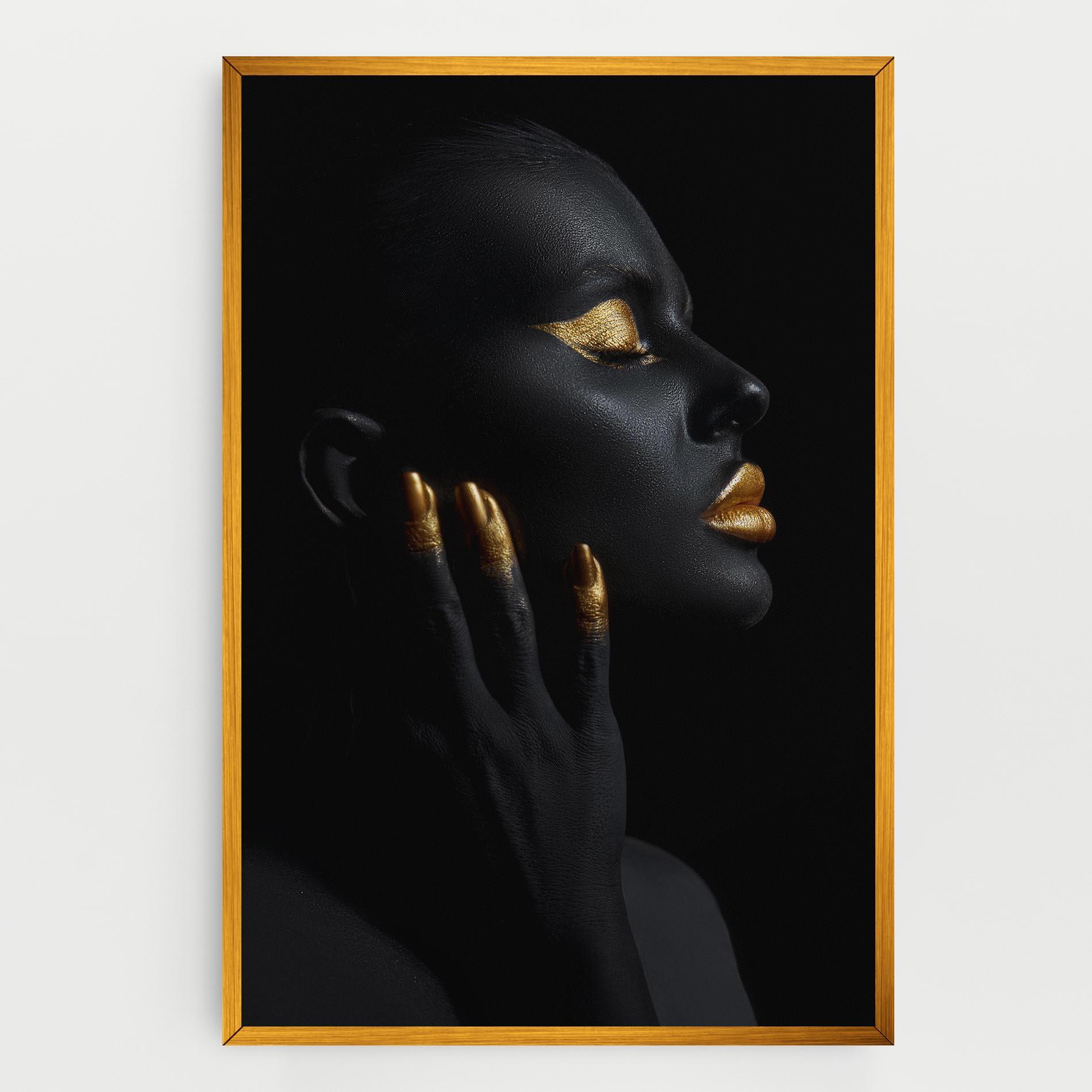 Leinwandbild Gold Black Paint mockup 0