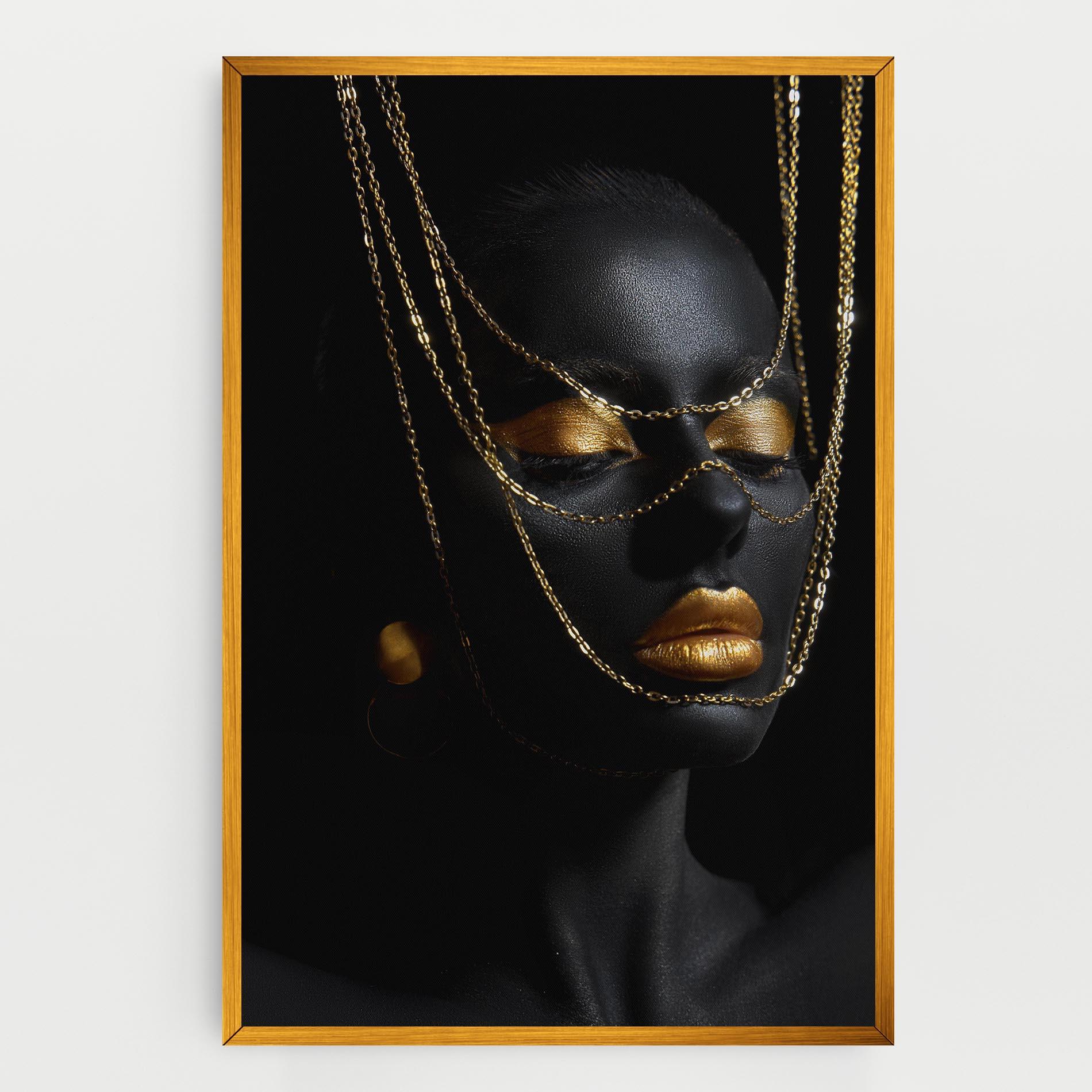 Leinwandbild Gold Chain Girl mockup 0