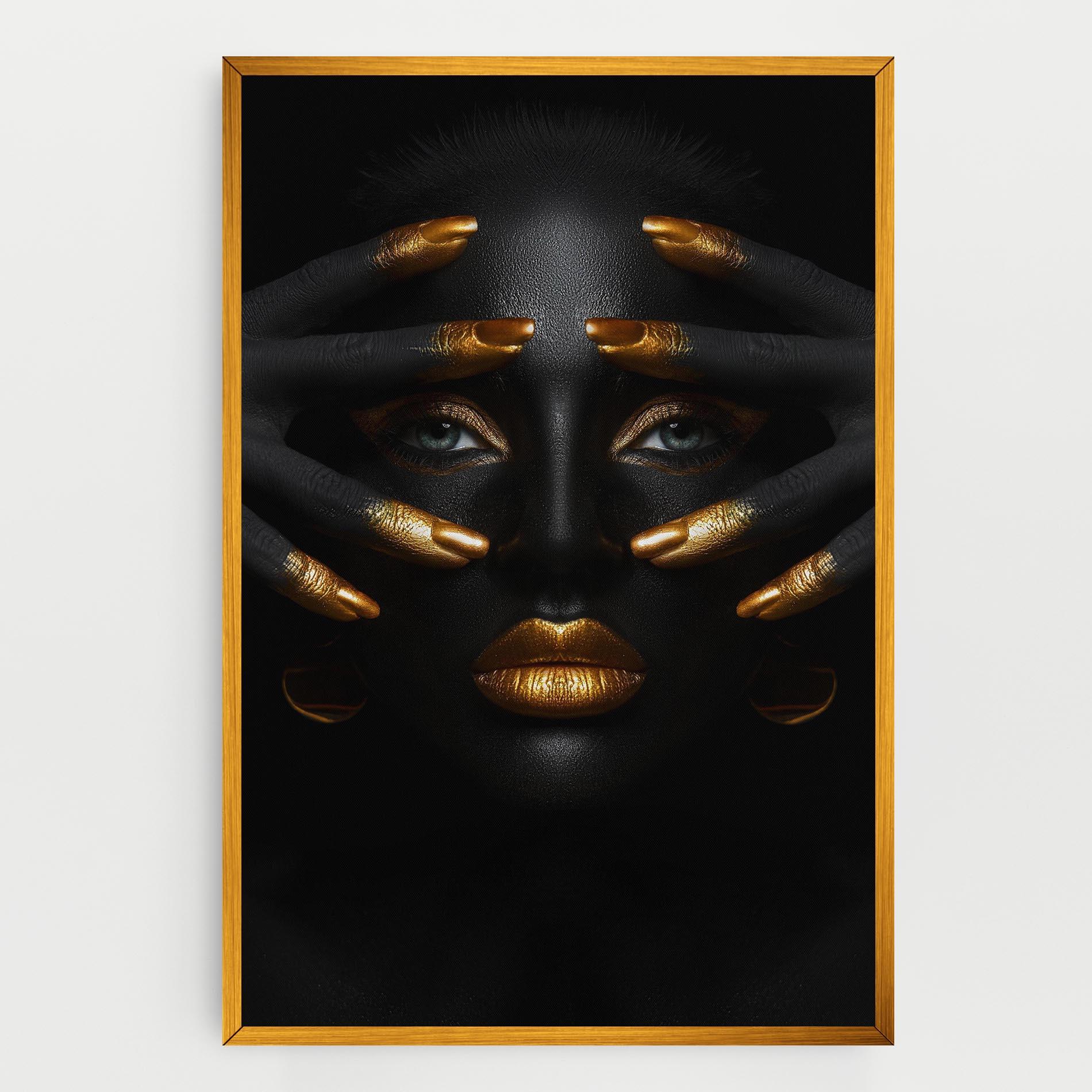 Leinwandbild Gold Fingertips Art mockup 0