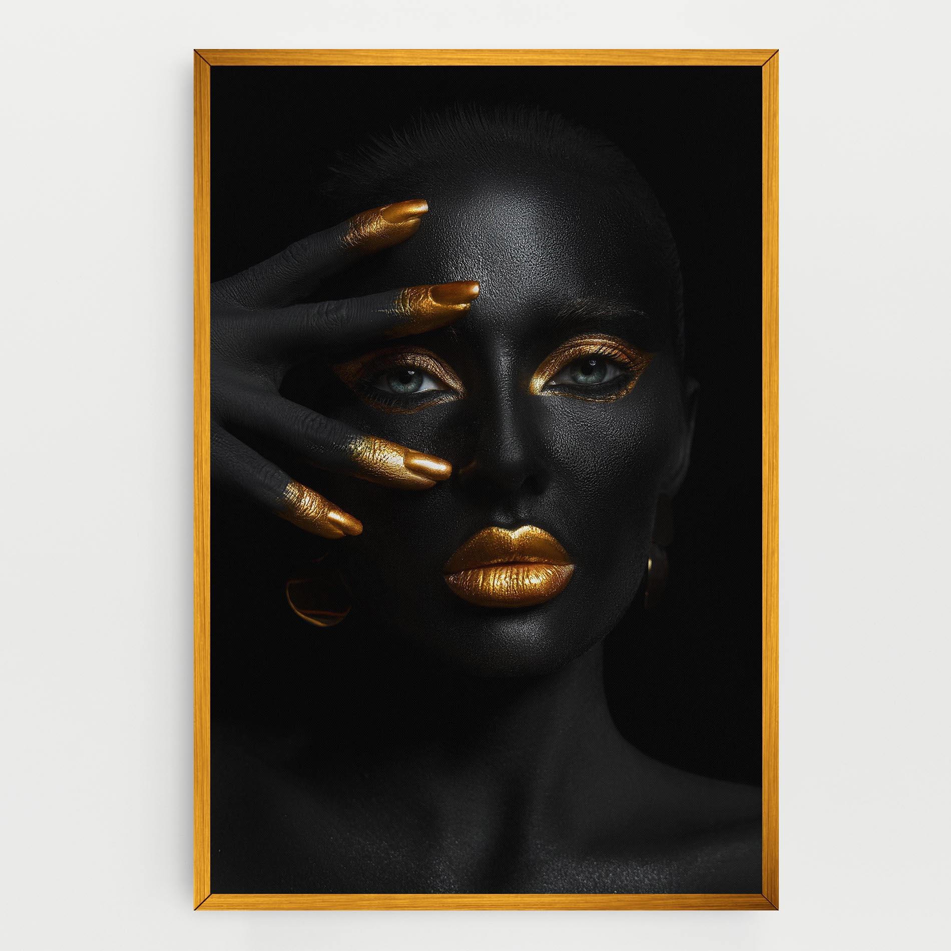 Leinwandbild Gold Makeup Nails mockup 0