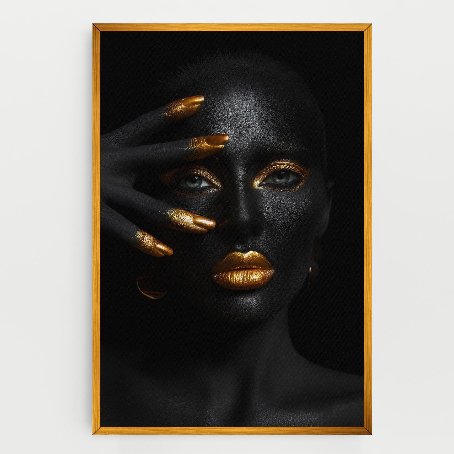 Gold Makeup Nails mockup 0