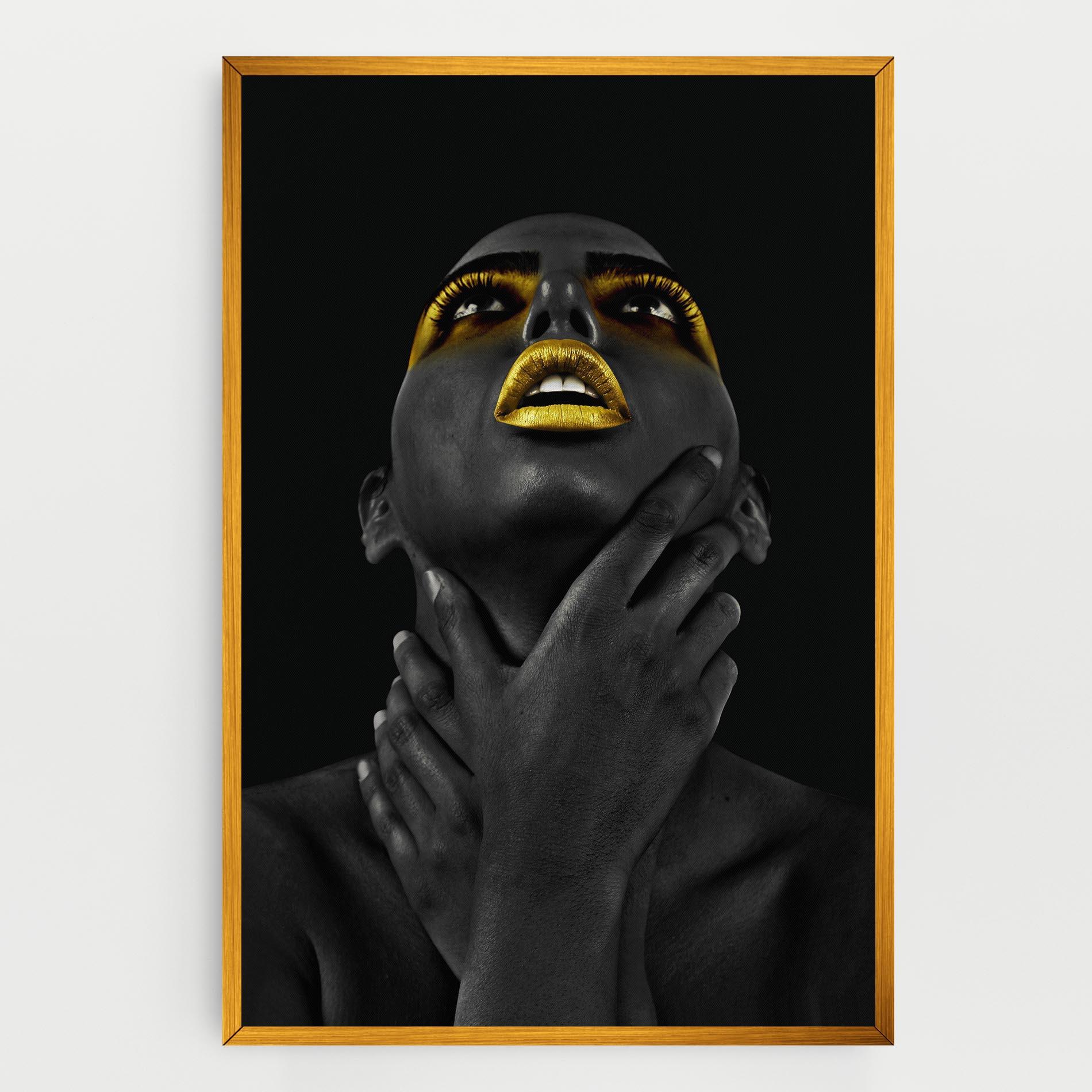 Leinwandbild Golden Lips Women mockup 0