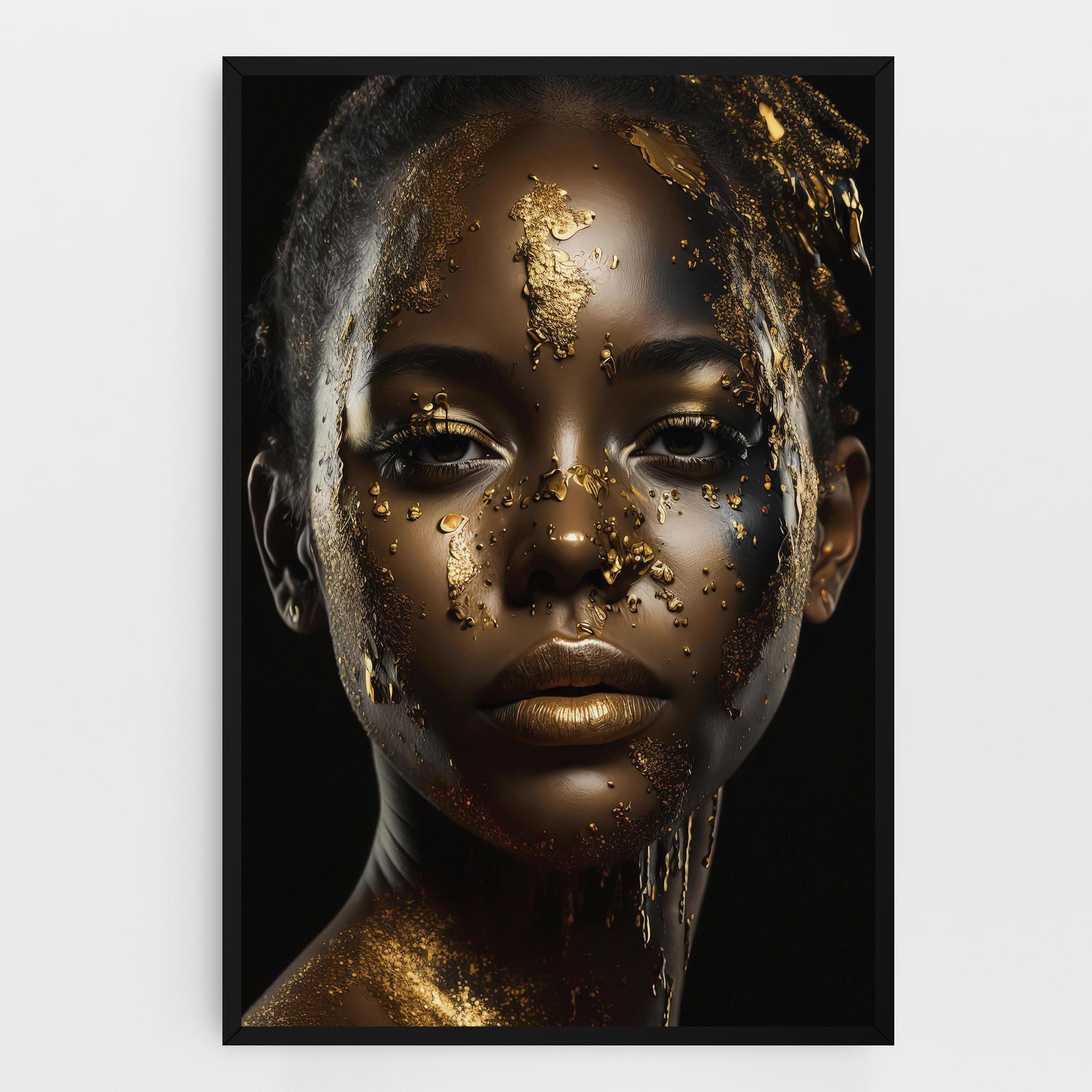Leinwandbild Attractive Gold Woman mockup 0