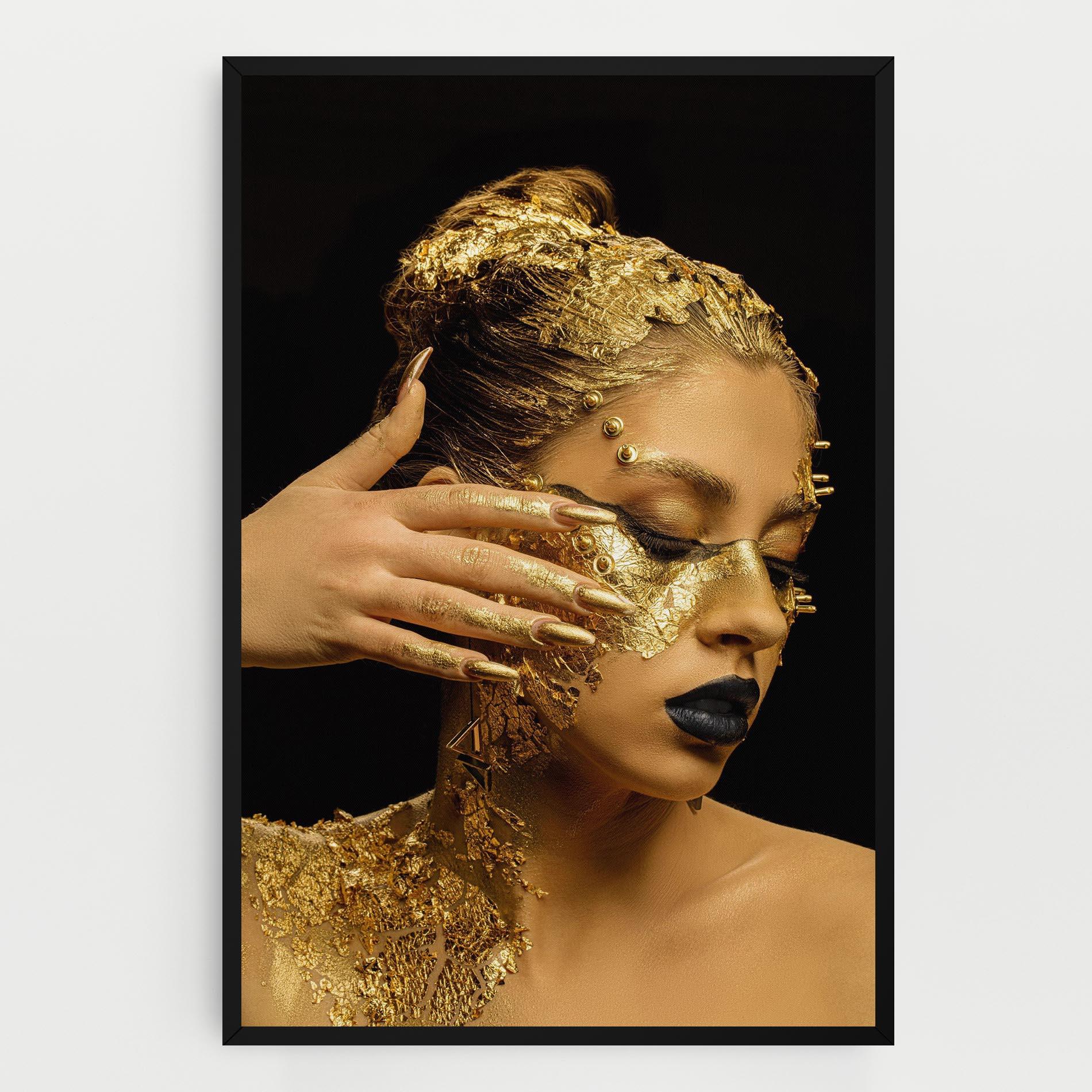 Leinwandbild Festive Golden Makeup mockup 0