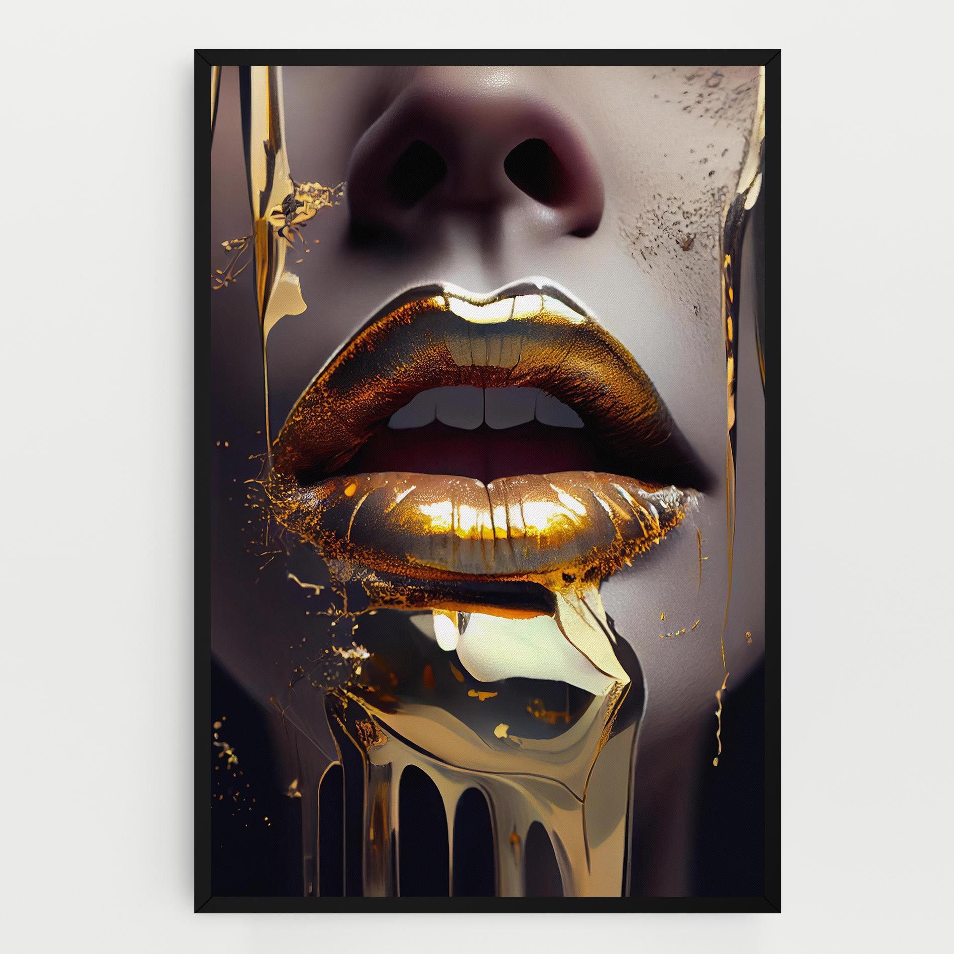 Glamorous Gold Lips mockup 0