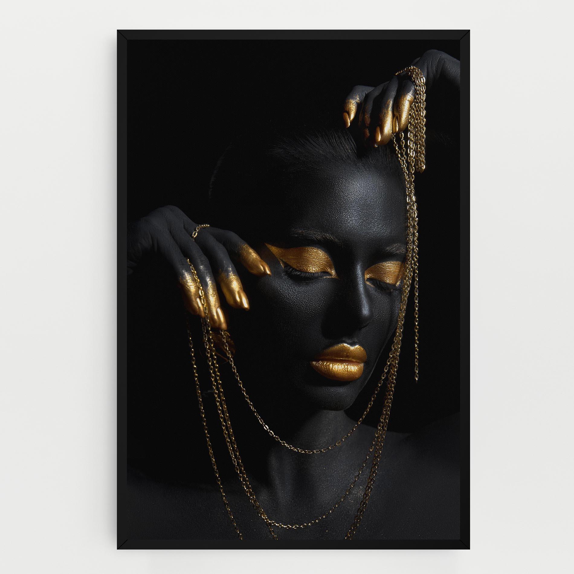 Leinwandbild Gold Black Skin mockup 0