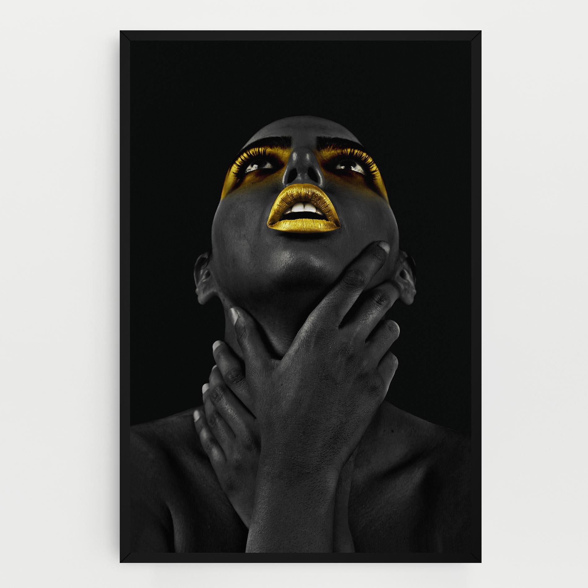 Leinwandbild Golden Lips Women mockup 0