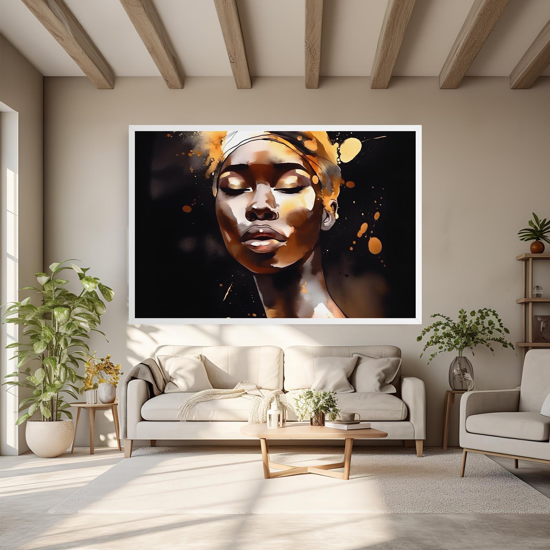 Leinwandbild Abstract Gold Woman mockup 6