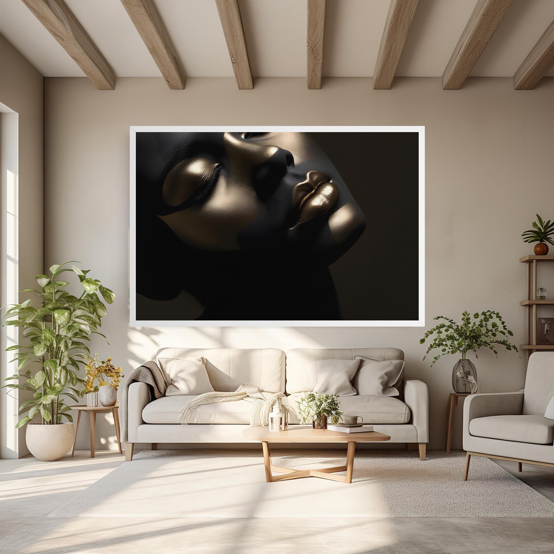 Leinwandbild Dark Gold Face mockup 6