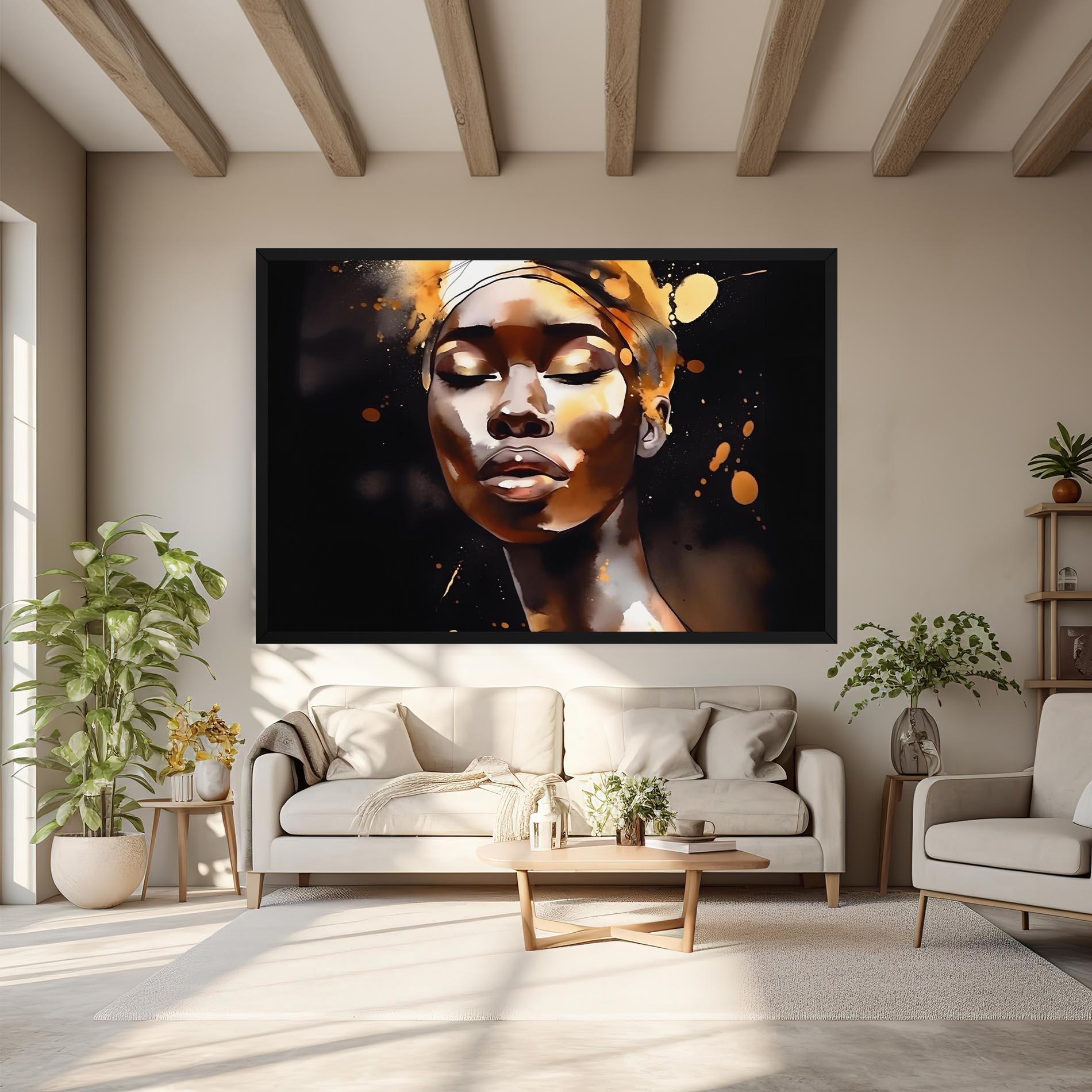 Leinwandbild Abstract Gold Woman mockup 6