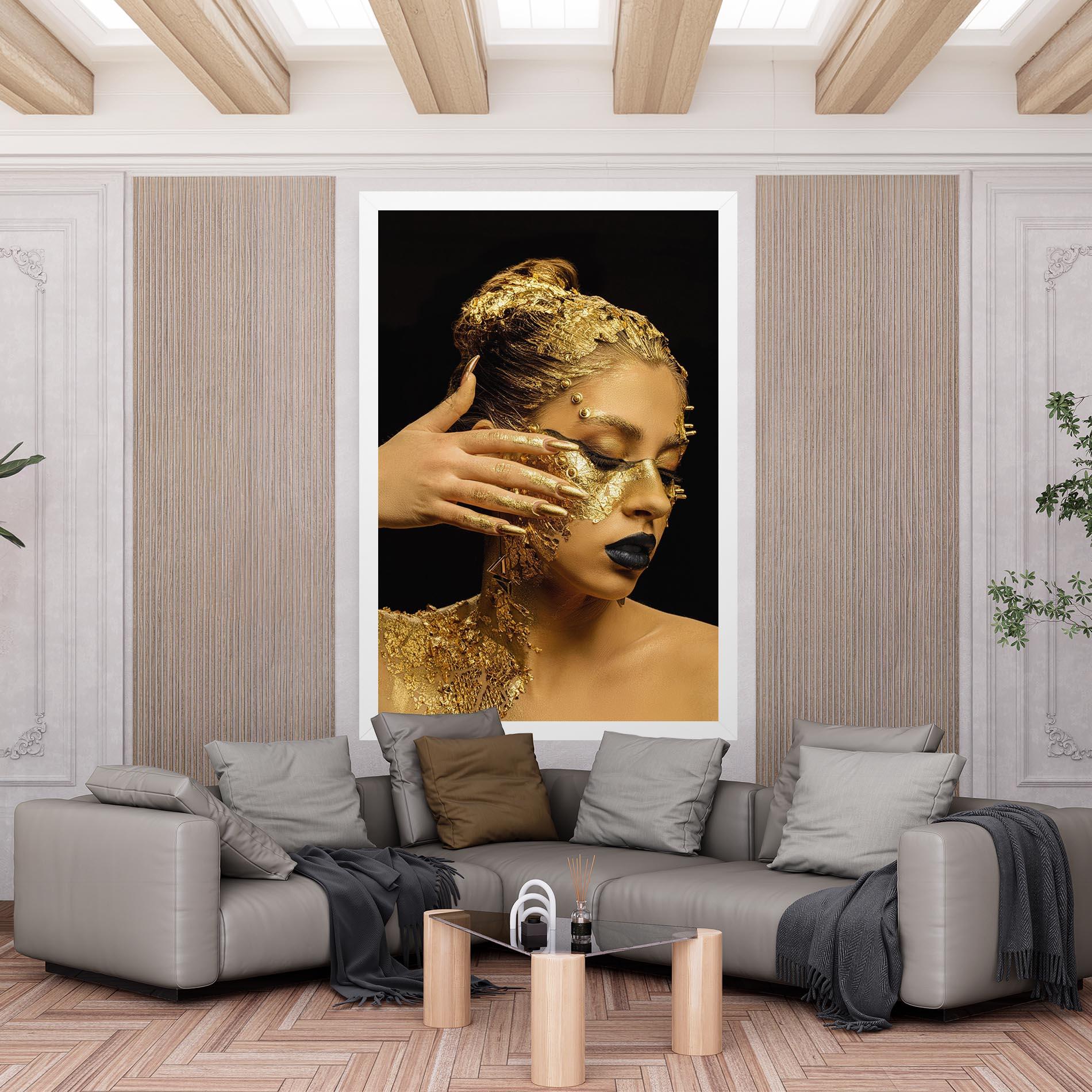 Leinwandbild Festive Golden Makeup mockup 6